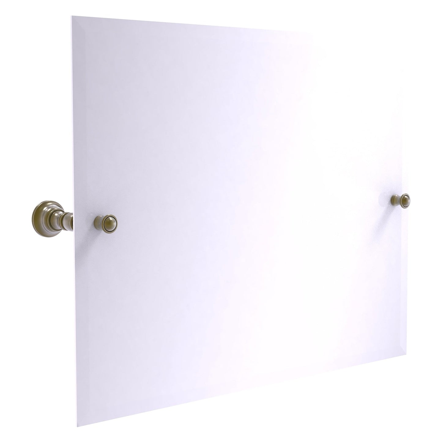 Allied Brass Carolina 26" x 4.8" Antique Brass Solid Brass Frameless Landscape Rectangular Tilt Mirror With Beveled Edge