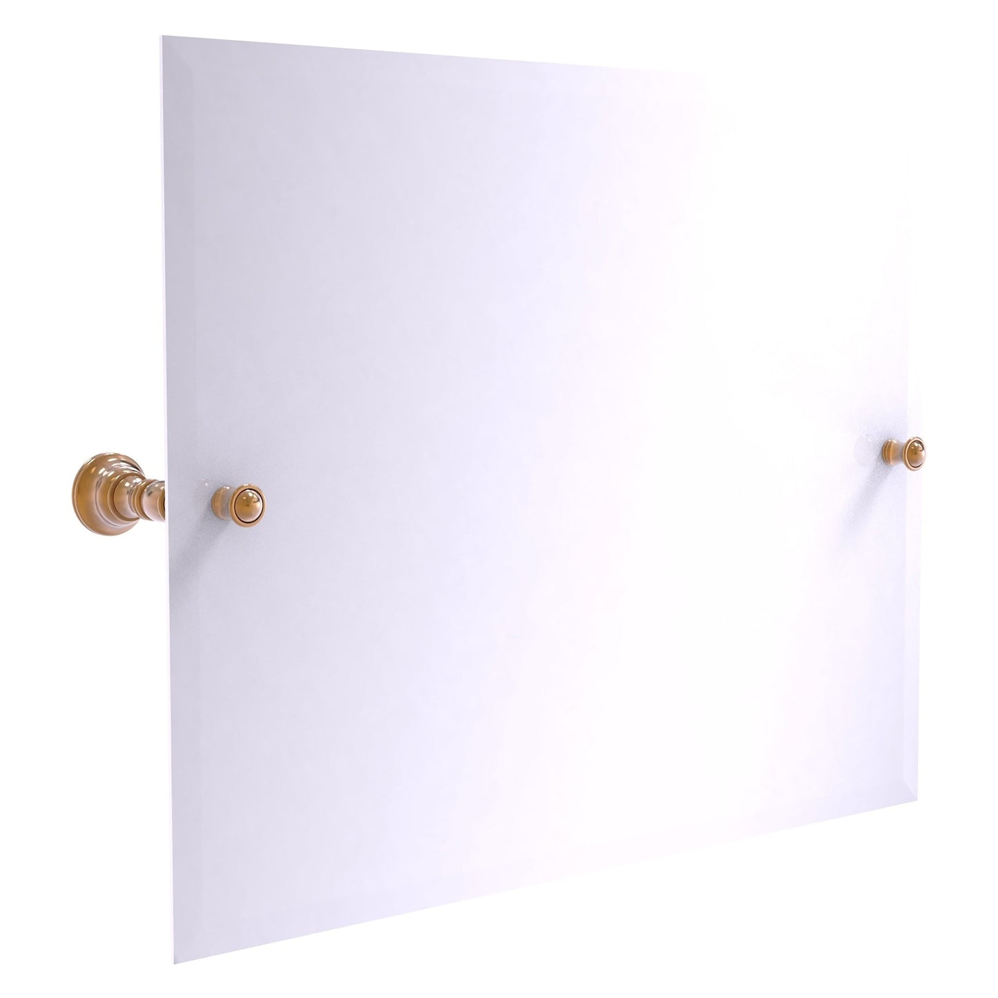 Allied Brass Carolina 26" x 4.8" Brushed Bronze Solid Brass Frameless Landscape Rectangular Tilt Mirror With Beveled Edge