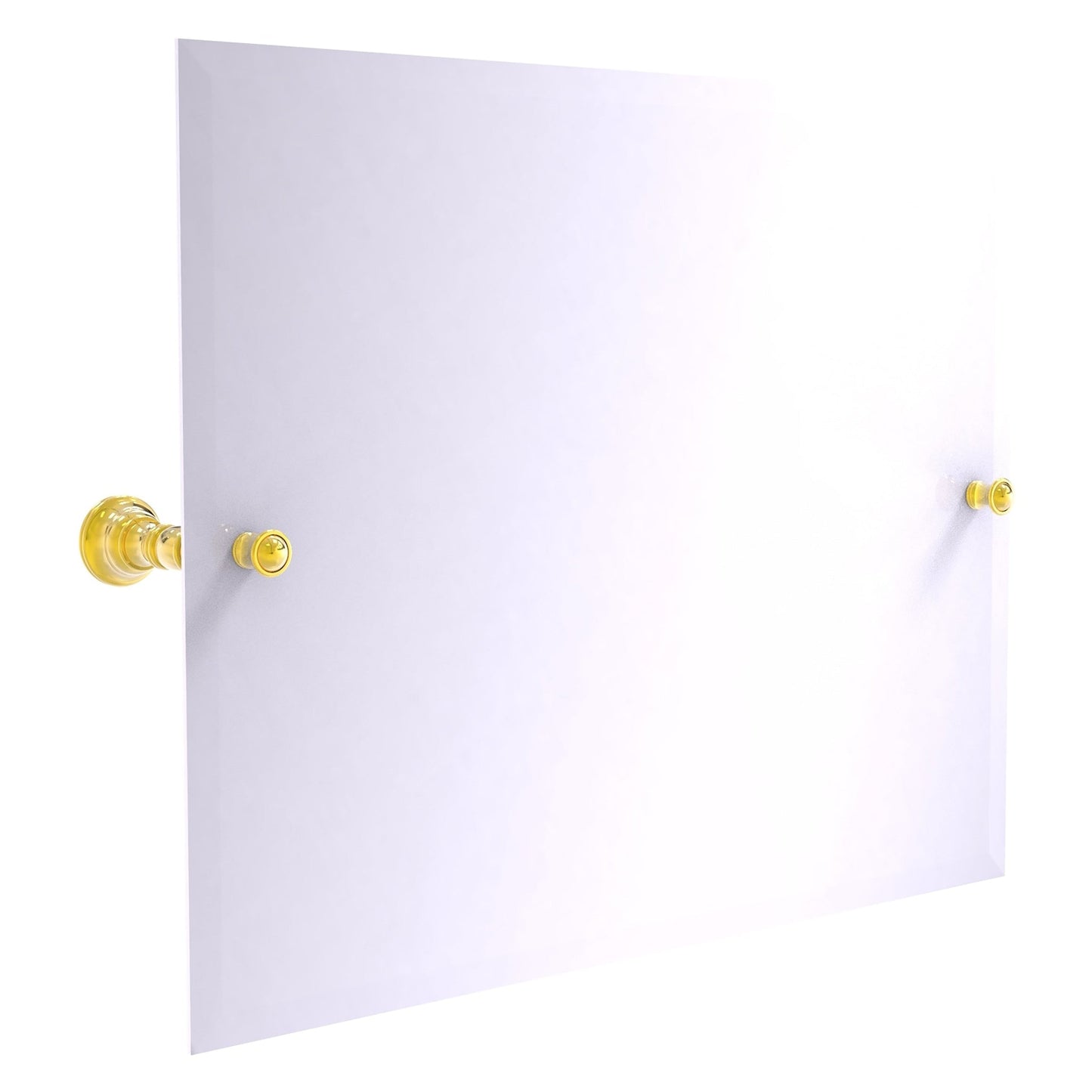 Allied Brass Carolina 26" x 4.8" Polished Brass Solid Brass Frameless Landscape Rectangular Tilt Mirror With Beveled Edge