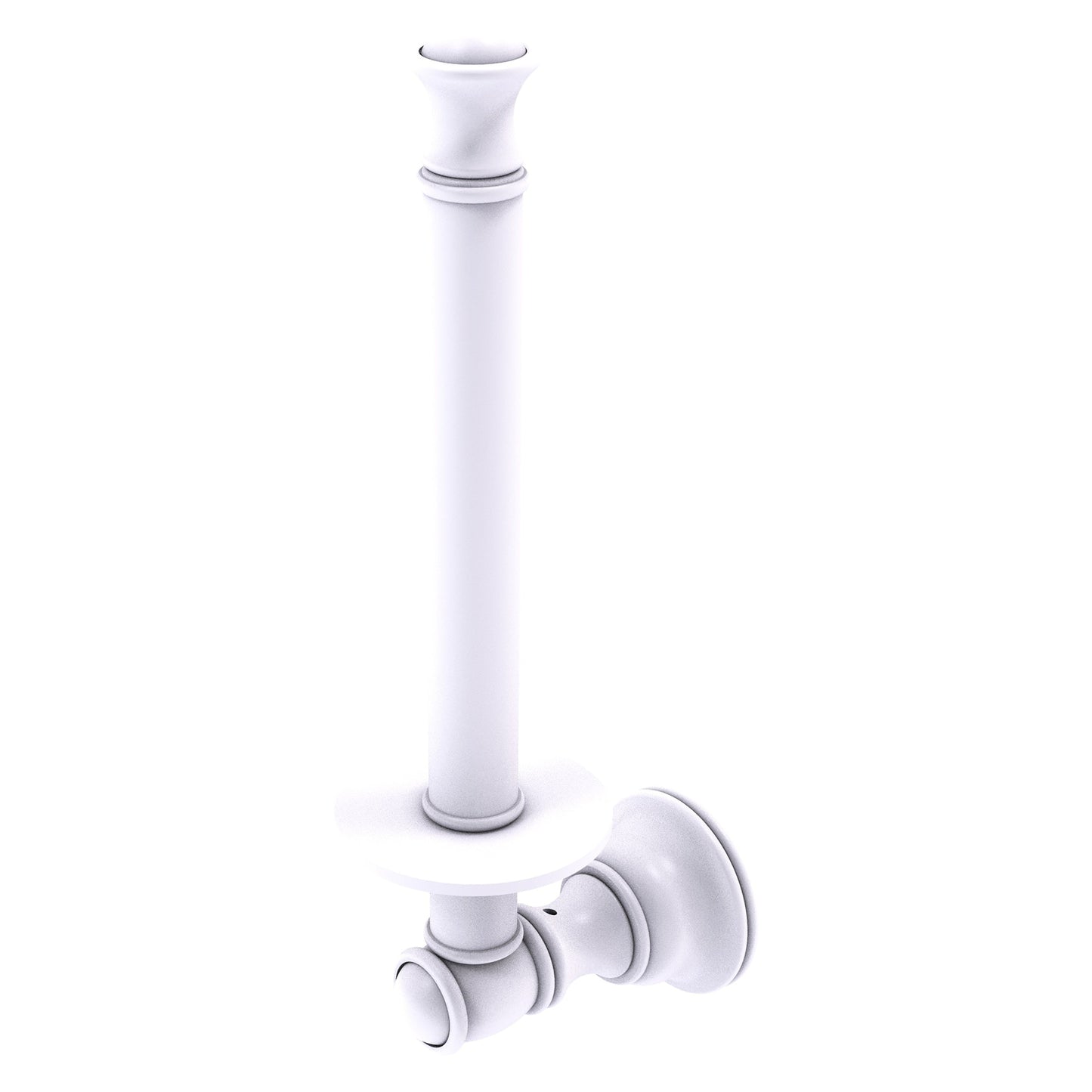 Allied Brass Carolina 2.4" x 3.7" Matte White Solid Brass Upright Toilet Paper Holder