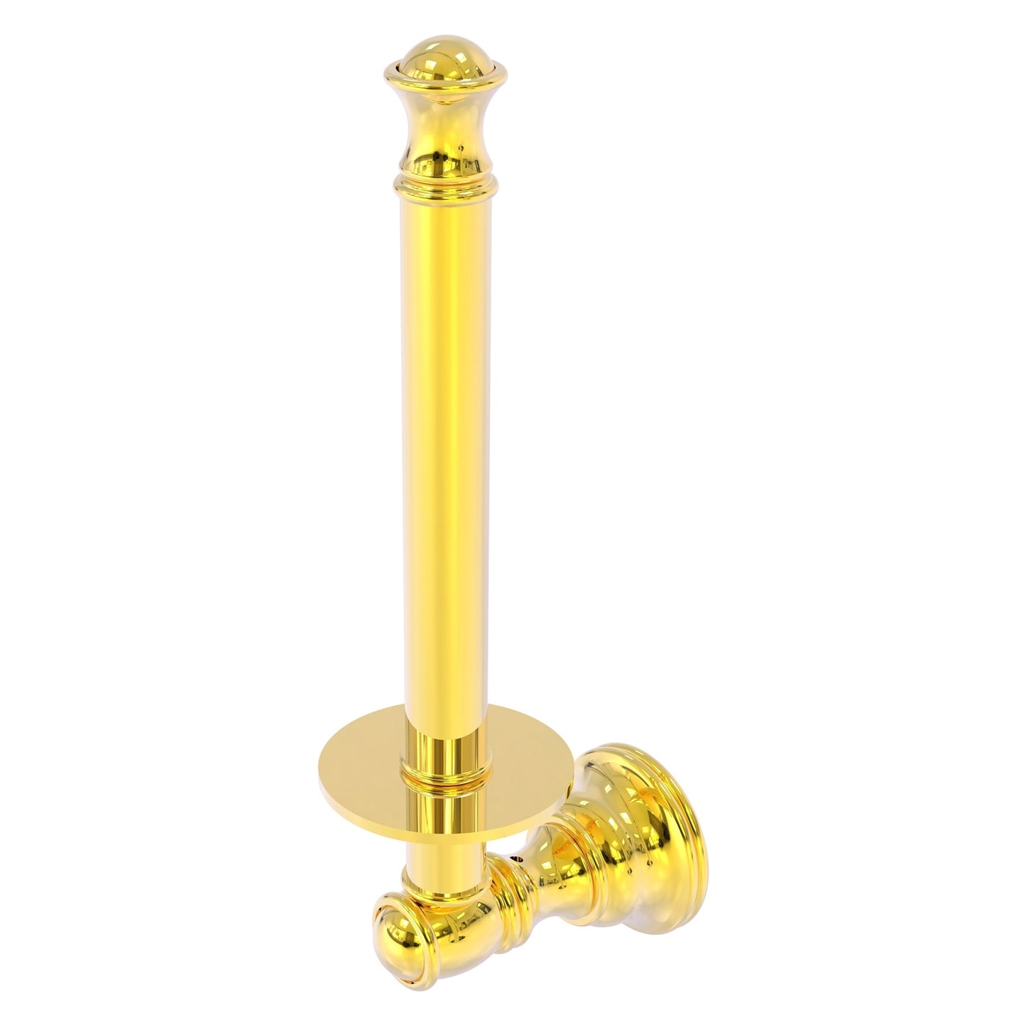 Allied Brass Carolina 2.4" x 3.7" Polished Brass Solid Brass Upright Toilet Paper Holder