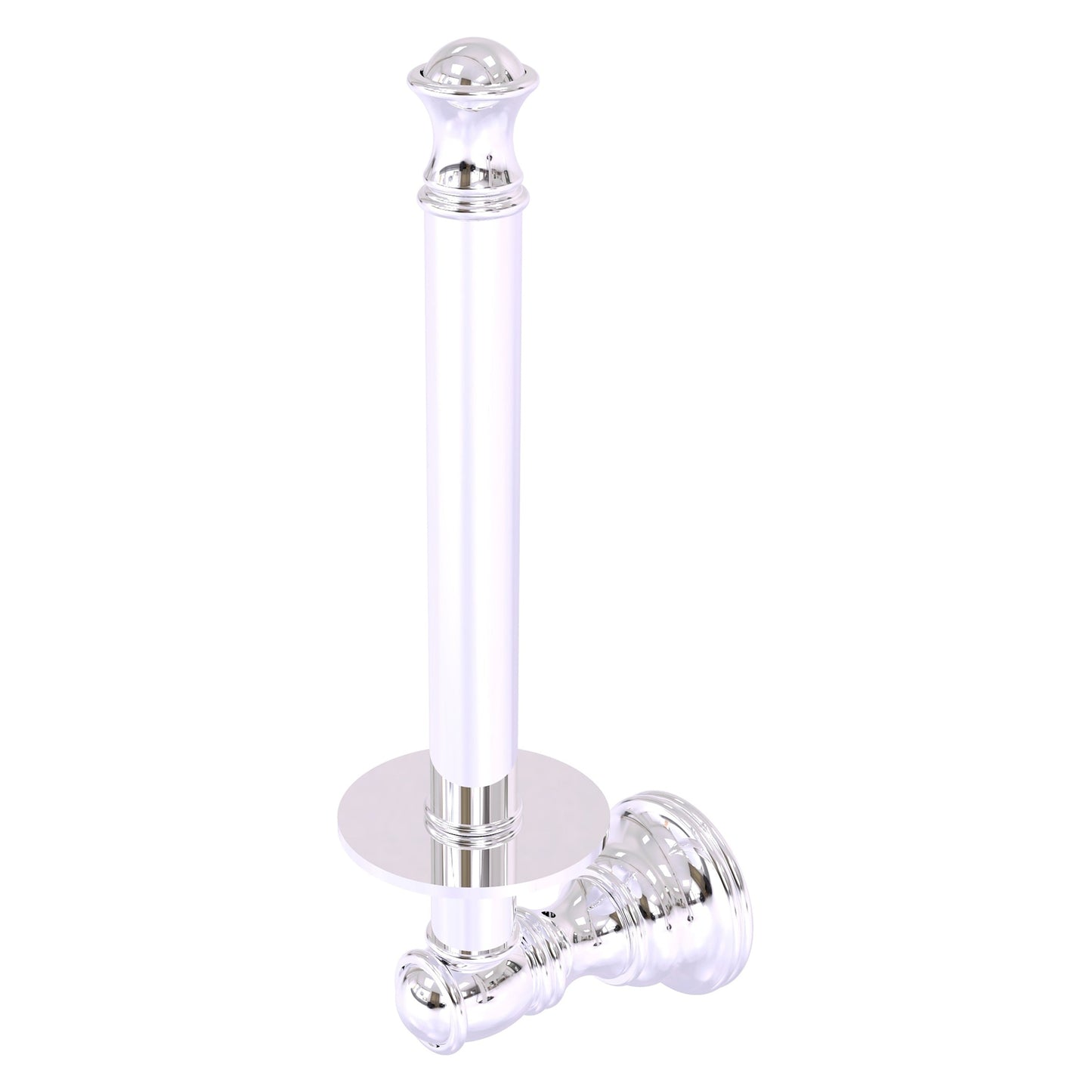Allied Brass Carolina 2.4" x 3.7" Polished Chrome Solid Brass Upright Toilet Paper Holder