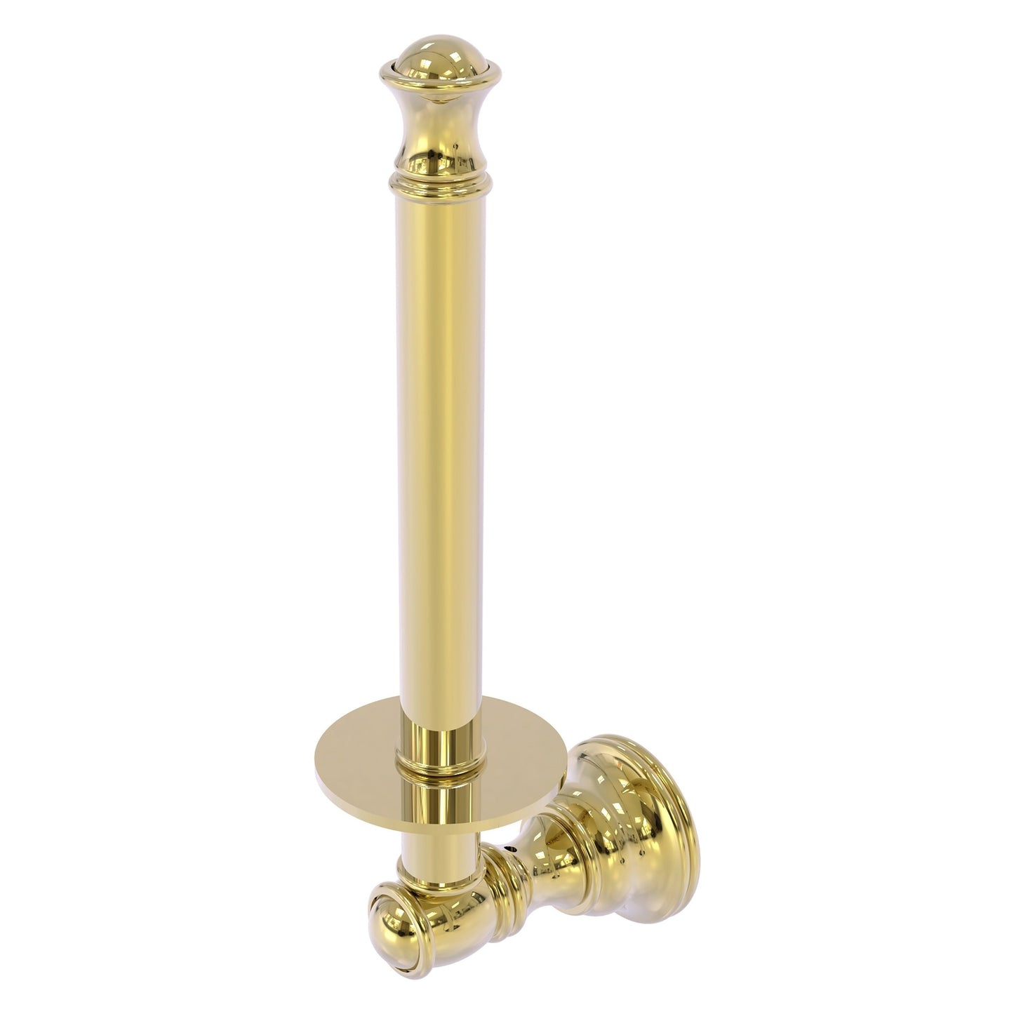 Allied Brass Carolina 2.4" x 3.7" Unlacquered Brass Solid Brass Upright Toilet Paper Holder