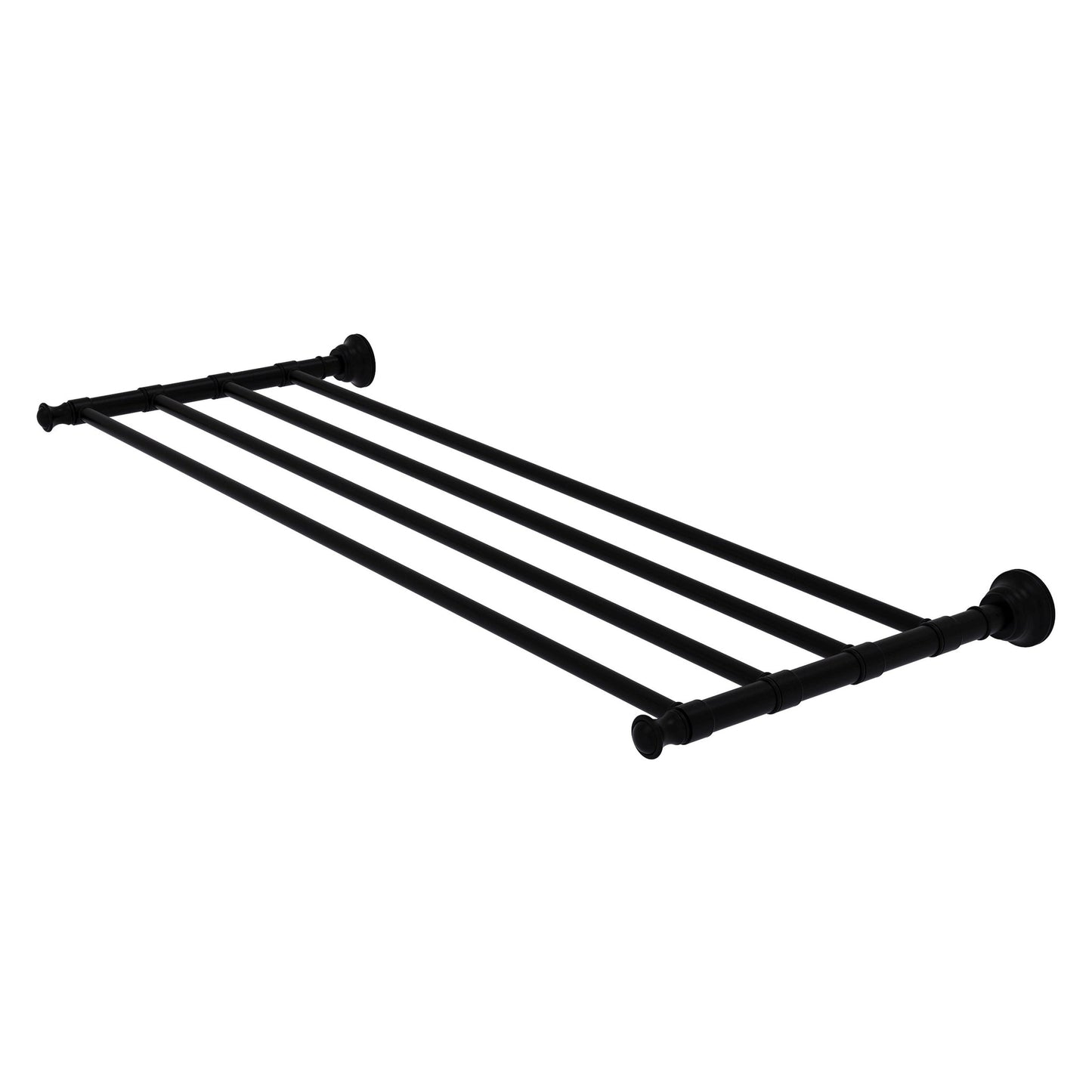 Allied Brass Carolina 32" x 12.7" Matte Black Solid Brass Towel Shelf