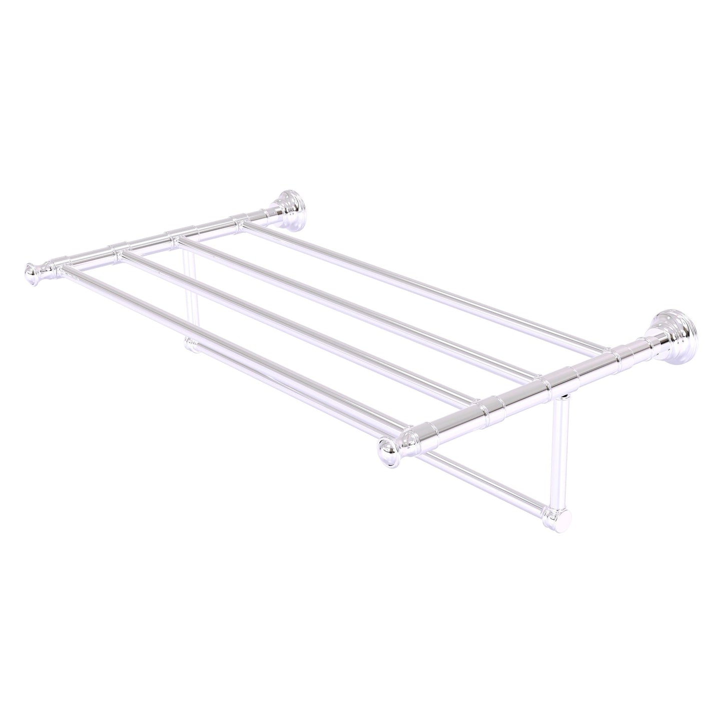 Allied Brass Carolina 32" x 13.7" Polished Chrome Solid Brass Towel Shelf With Integrated Towel Bar