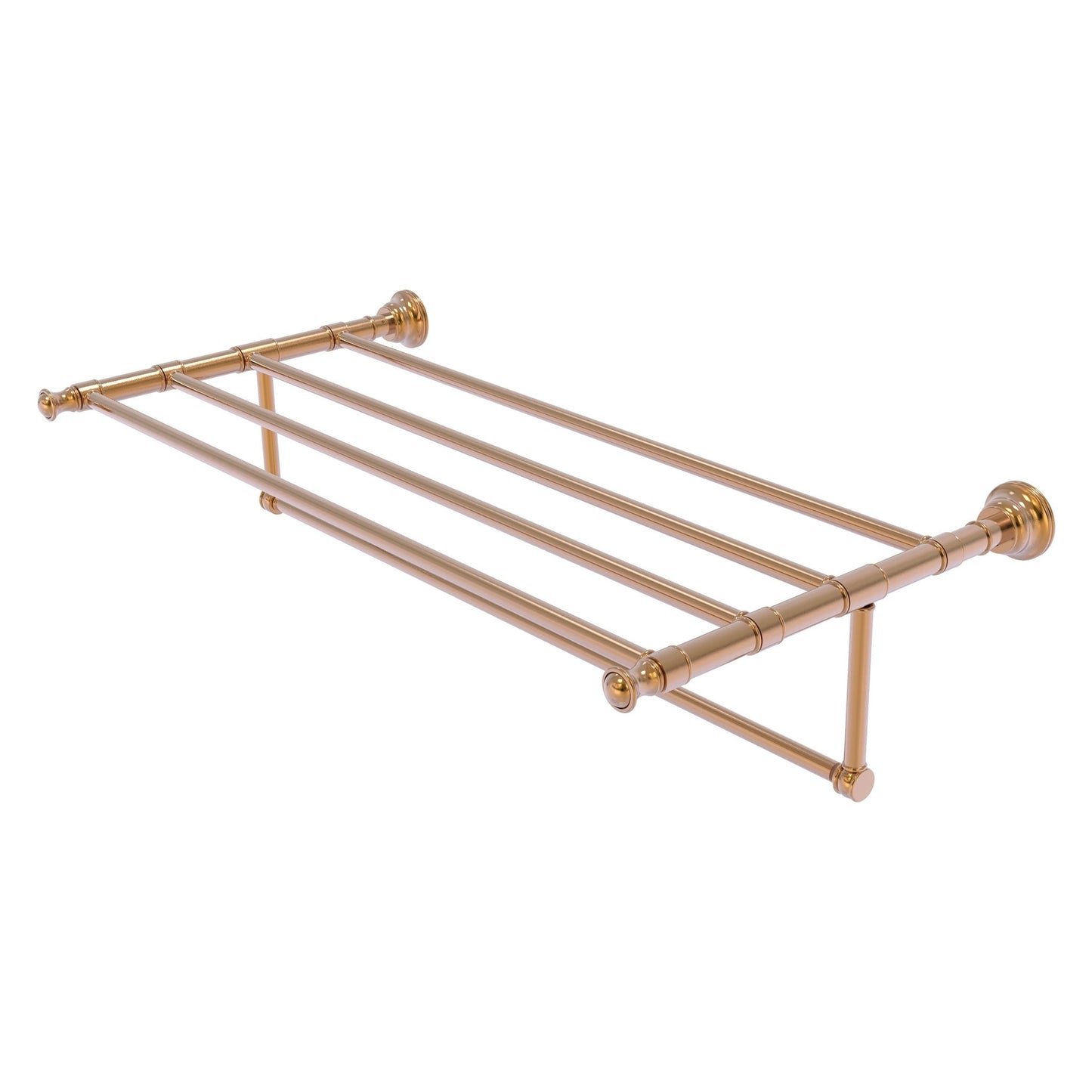 Allied Brass Carolina 38" x 13.7" Brushed Bronze Solid Brass Towel Shelf With Integrated Towel Bar