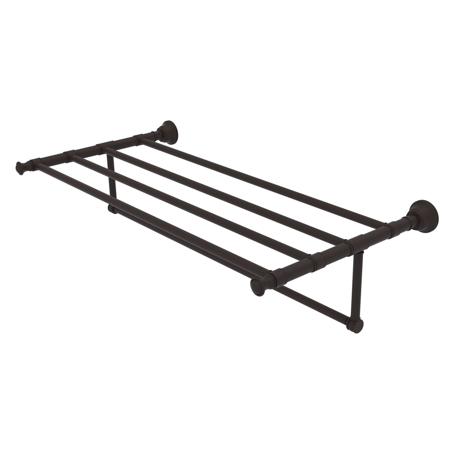 Allied Brass Carolina 38" x 13.7" Oil Rubbed Bronze Solid Brass Towel Shelf With Integrated Towel Bar