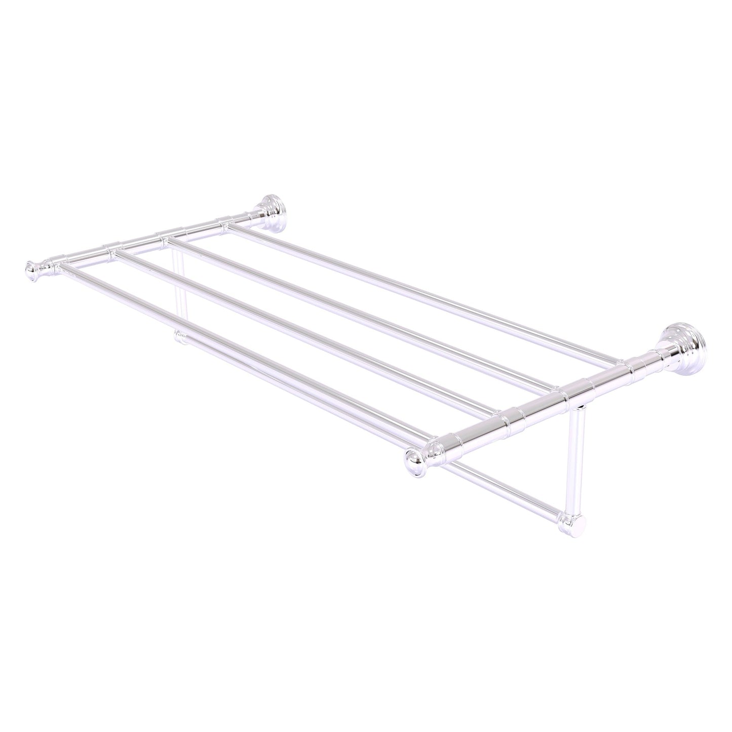 Allied Brass Carolina 38" x 13.7" Polished Chrome Solid Brass Towel Shelf With Integrated Towel Bar