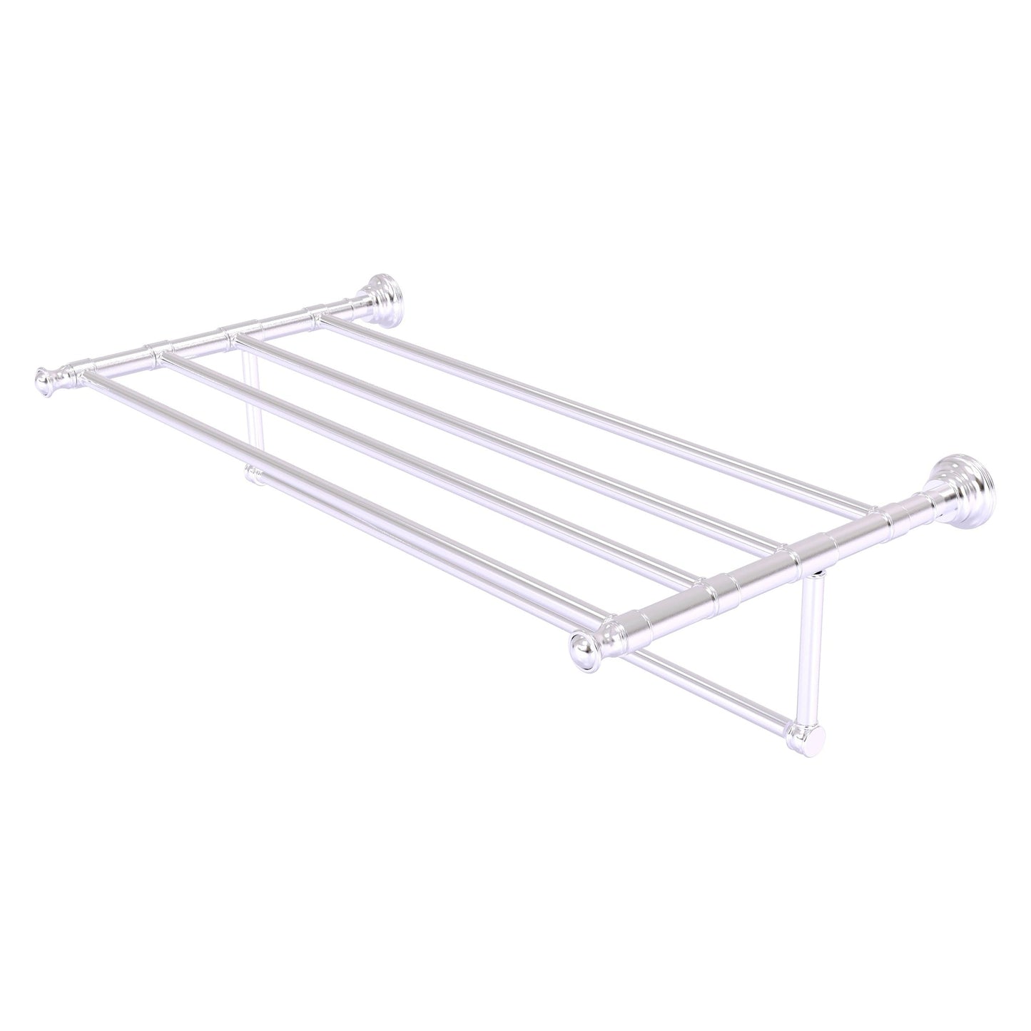 Allied Brass Carolina 38" x 13.7" Satin Chrome Solid Brass Towel Shelf With Integrated Towel Bar