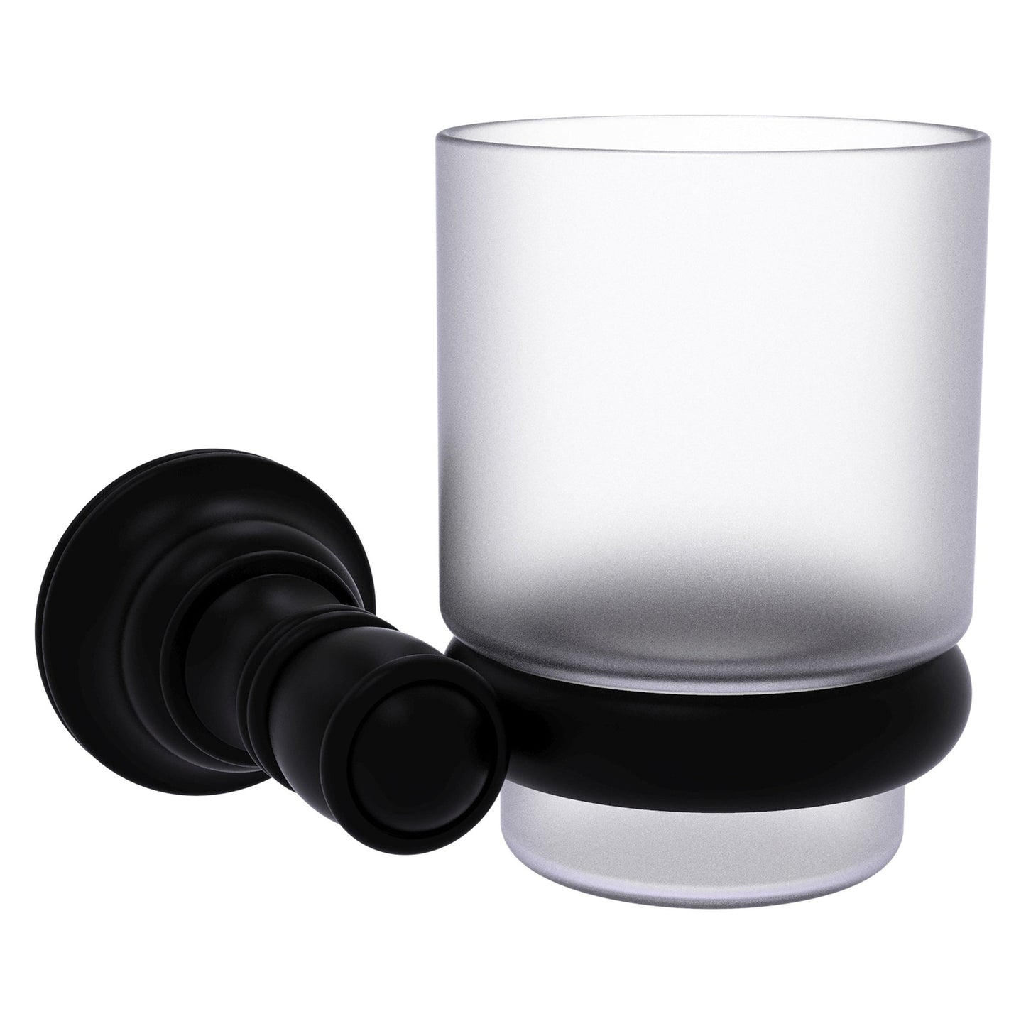 Allied Brass Carolina 4.3" x 4" Matte Black Solid Brass Wall-Mounted Tumbler Holder