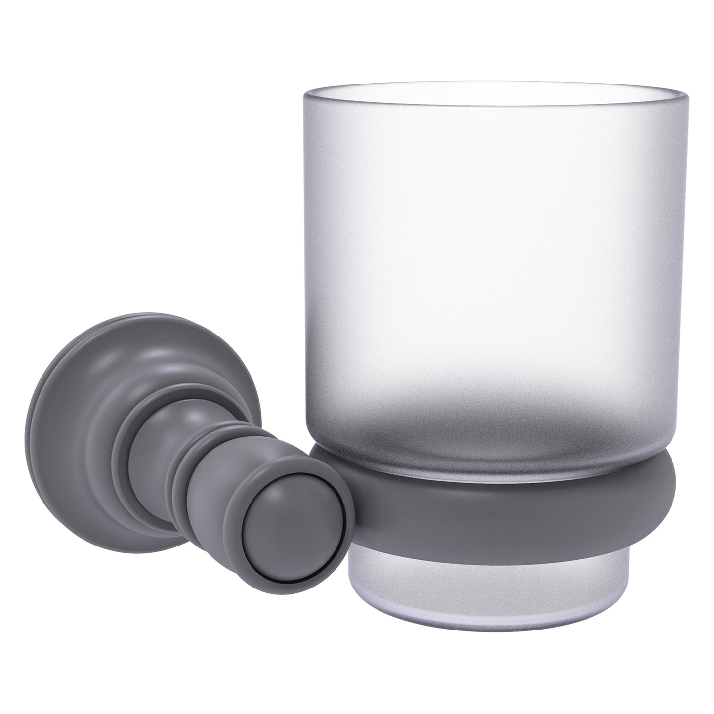 Allied Brass Carolina 4.3" x 4" Matte Gray Solid Brass Wall-Mounted Tumbler Holder