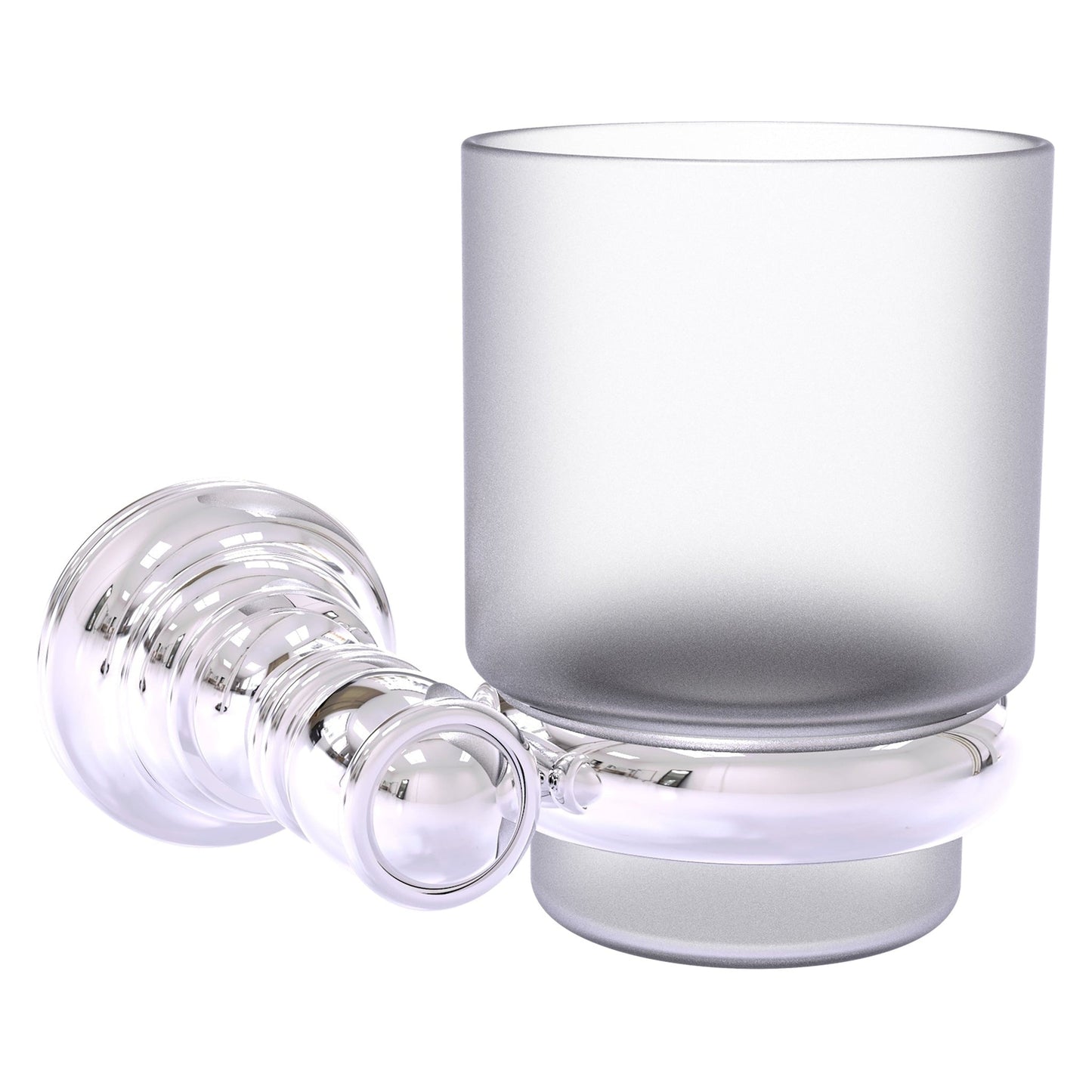 Allied Brass Carolina 4.3" x 4" Polished Chrome Solid Brass Wall-Mounted Tumbler Holder