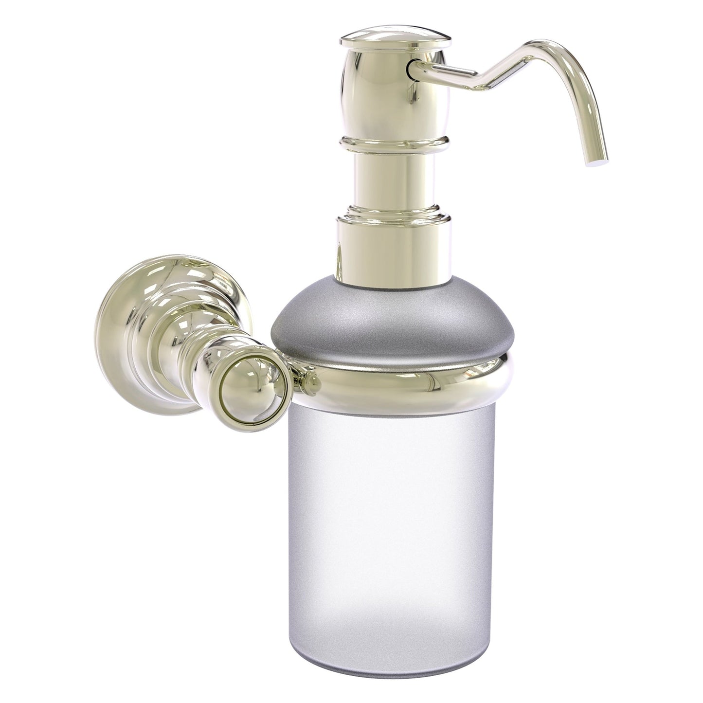 Allied Brass Carolina 4.3" x 7" Polished Nickel Solid Brass Wall-Mounted Soap Dispenser