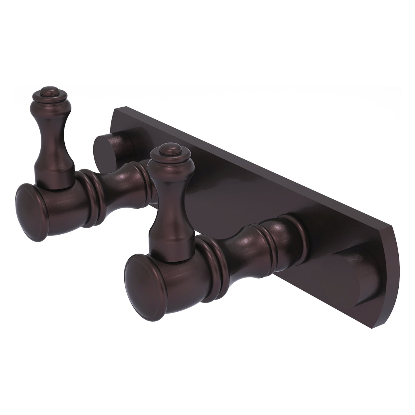 Allied Brass Carolina 5.5" x 2.4" Antique Bronze Solid Brass 2-Position Multi Hook