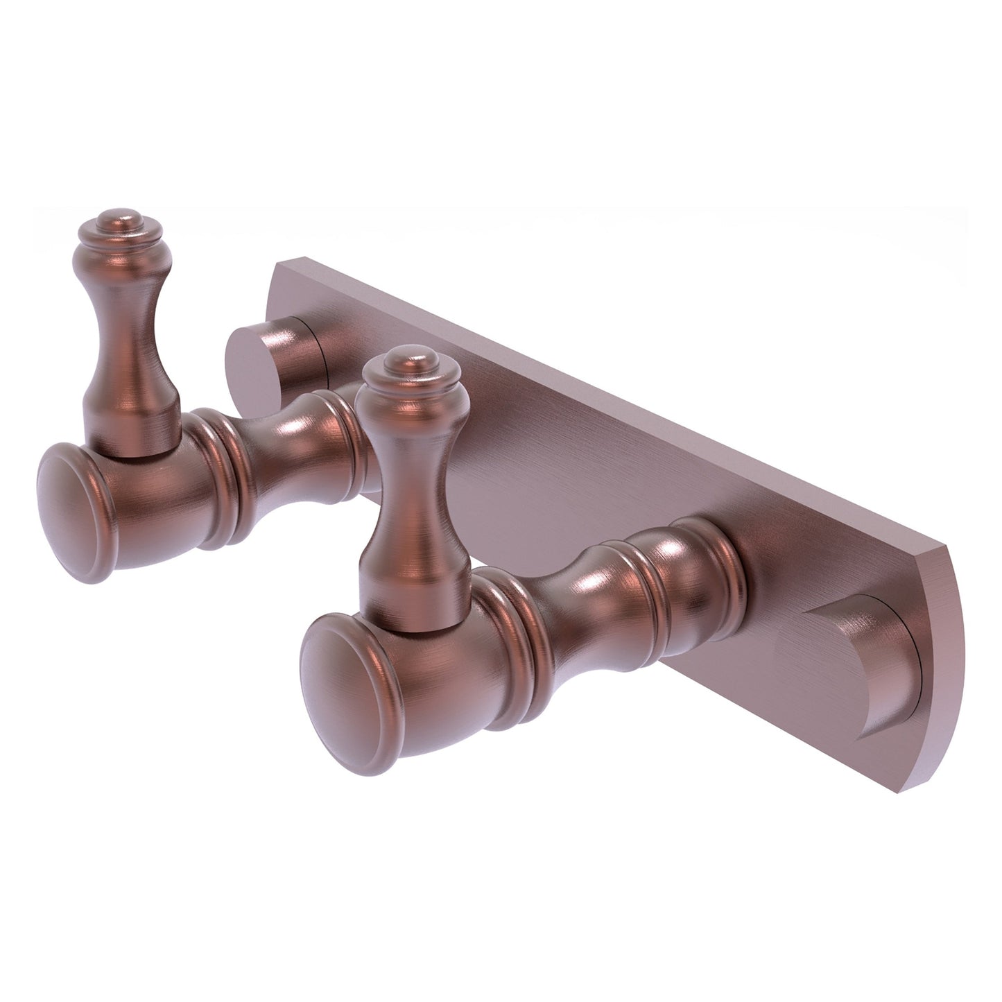 Allied Brass Carolina 5.5" x 2.4" Antique Copper Solid Brass 2-Position Multi Hook