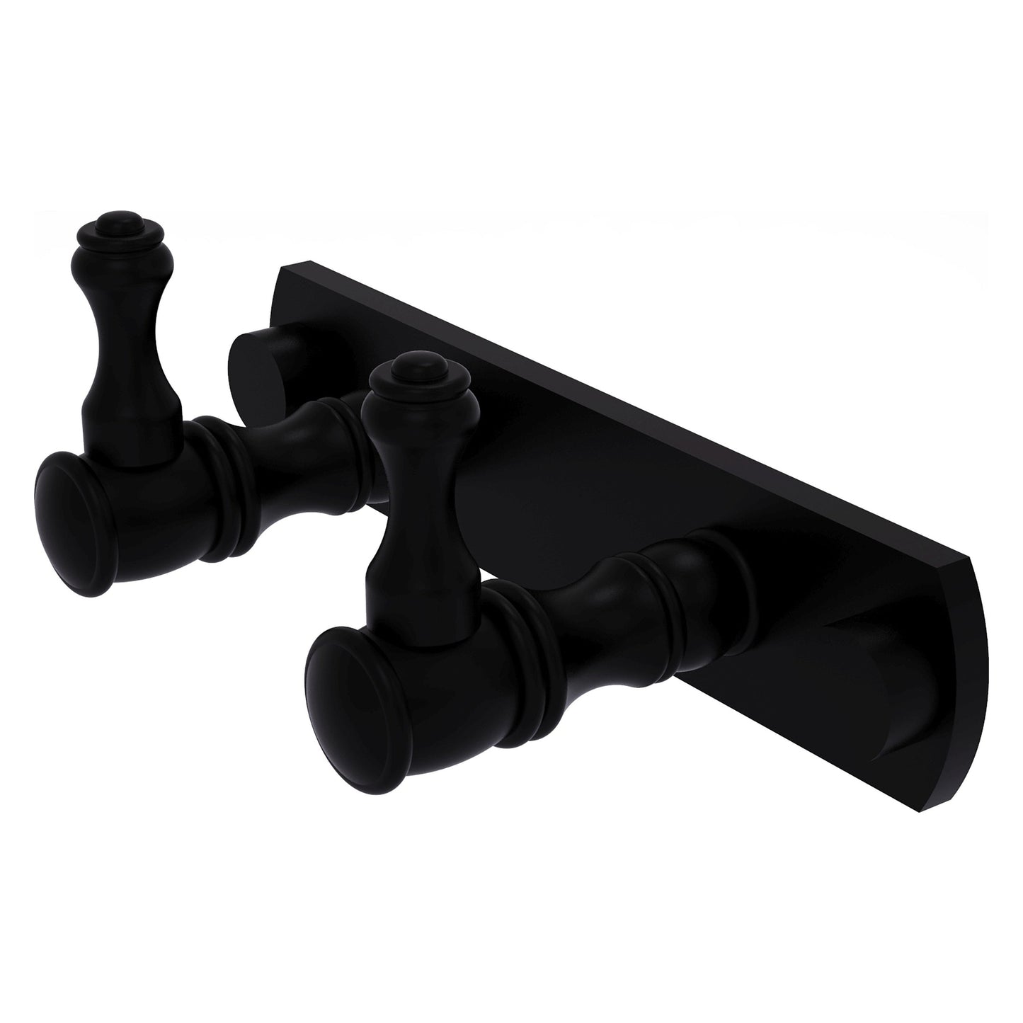 Allied Brass Carolina 5.5" x 2.4" Matte Black Solid Brass 2-Position Multi Hook