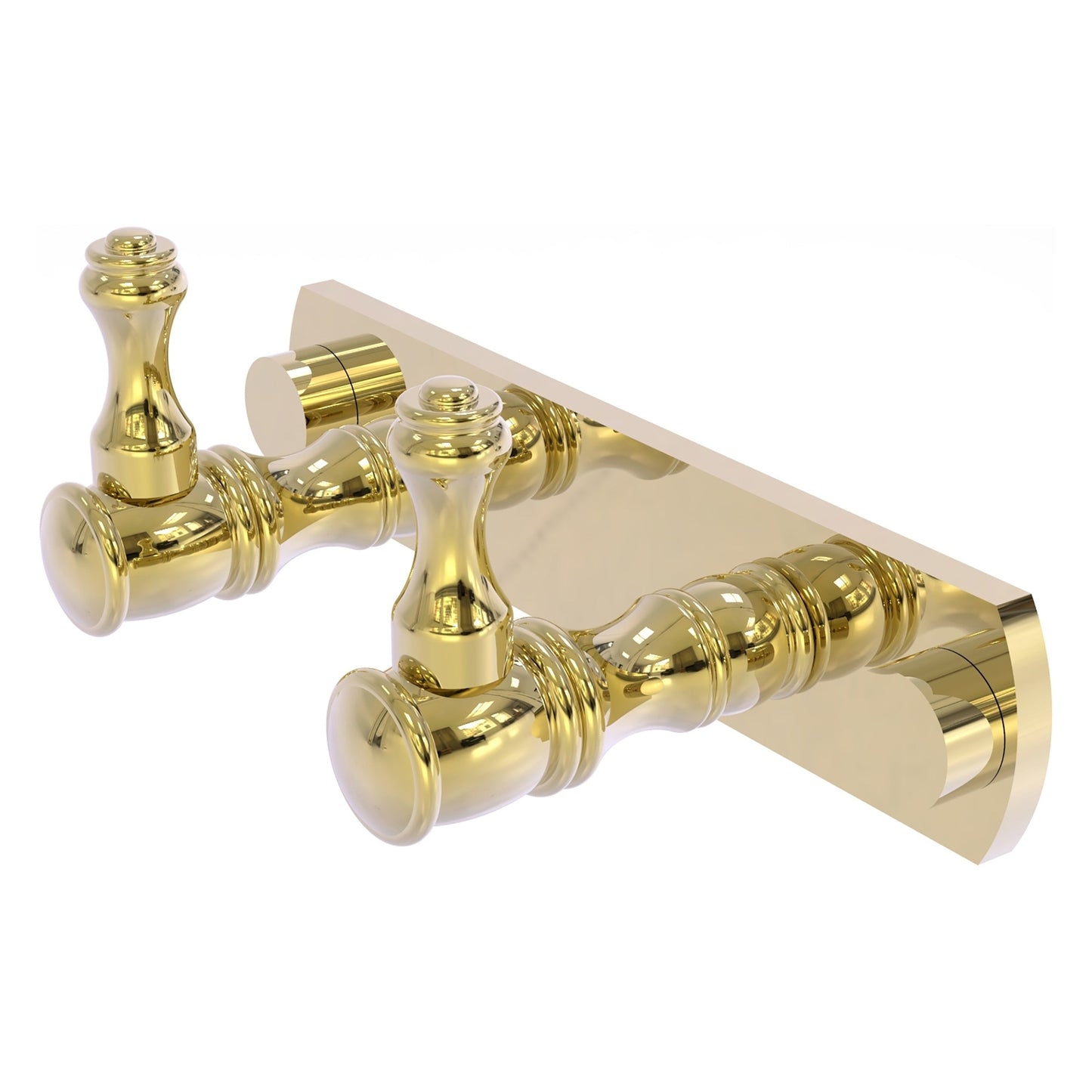 Allied Brass Carolina 5.5" x 2.4" Unlacquered Brass Solid Brass 2-Position Multi Hook