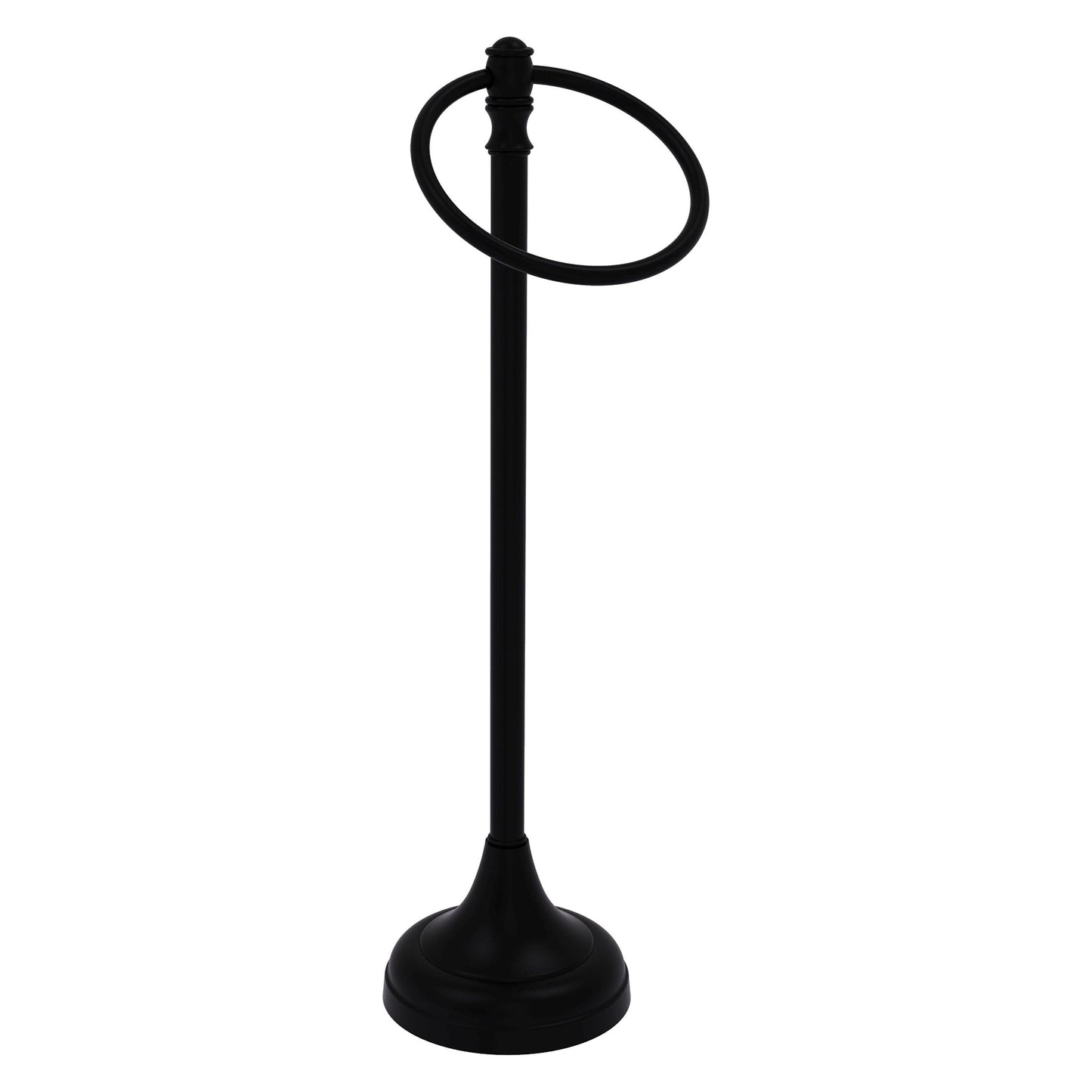 Allied Brass Carolina 5.5" x 7.5" Matte Black Solid Brass Towel Ring Stand