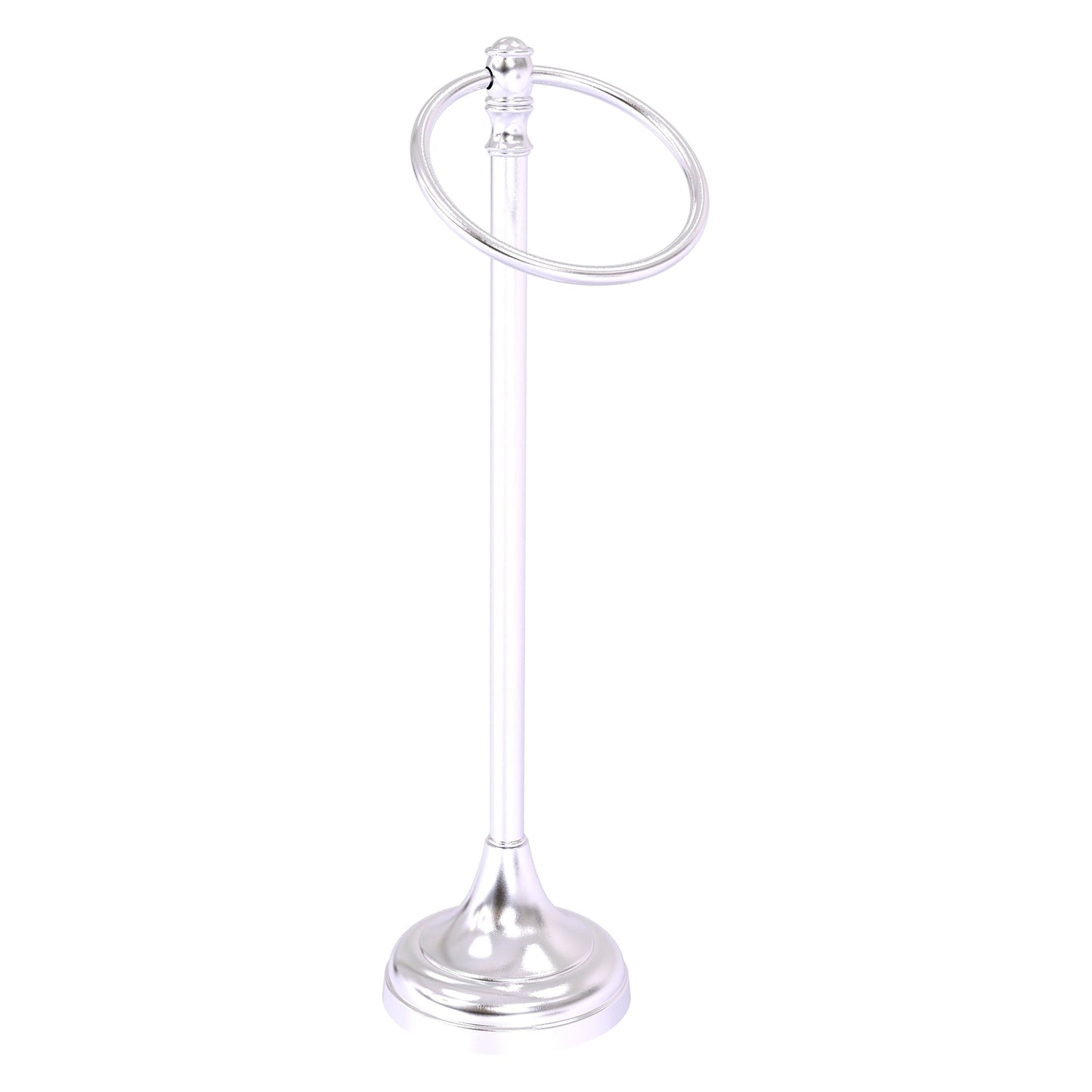 Allied Brass Carolina 5.5" x 7.5" Satin Chrome Solid Brass Towel Ring Stand