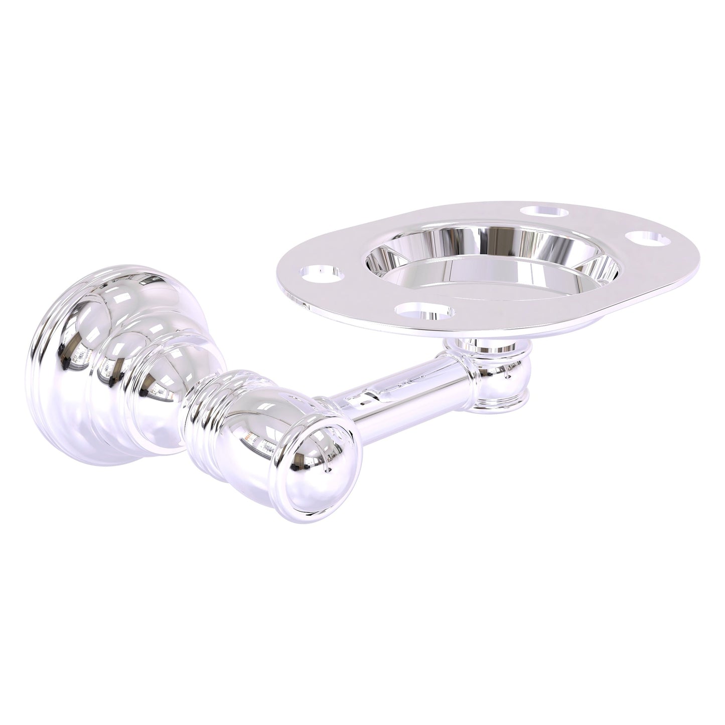 Allied Brass Carolina 5.7" x 4.4" Polished Chrome Solid Brass Tumbler and Toothbrush Holder