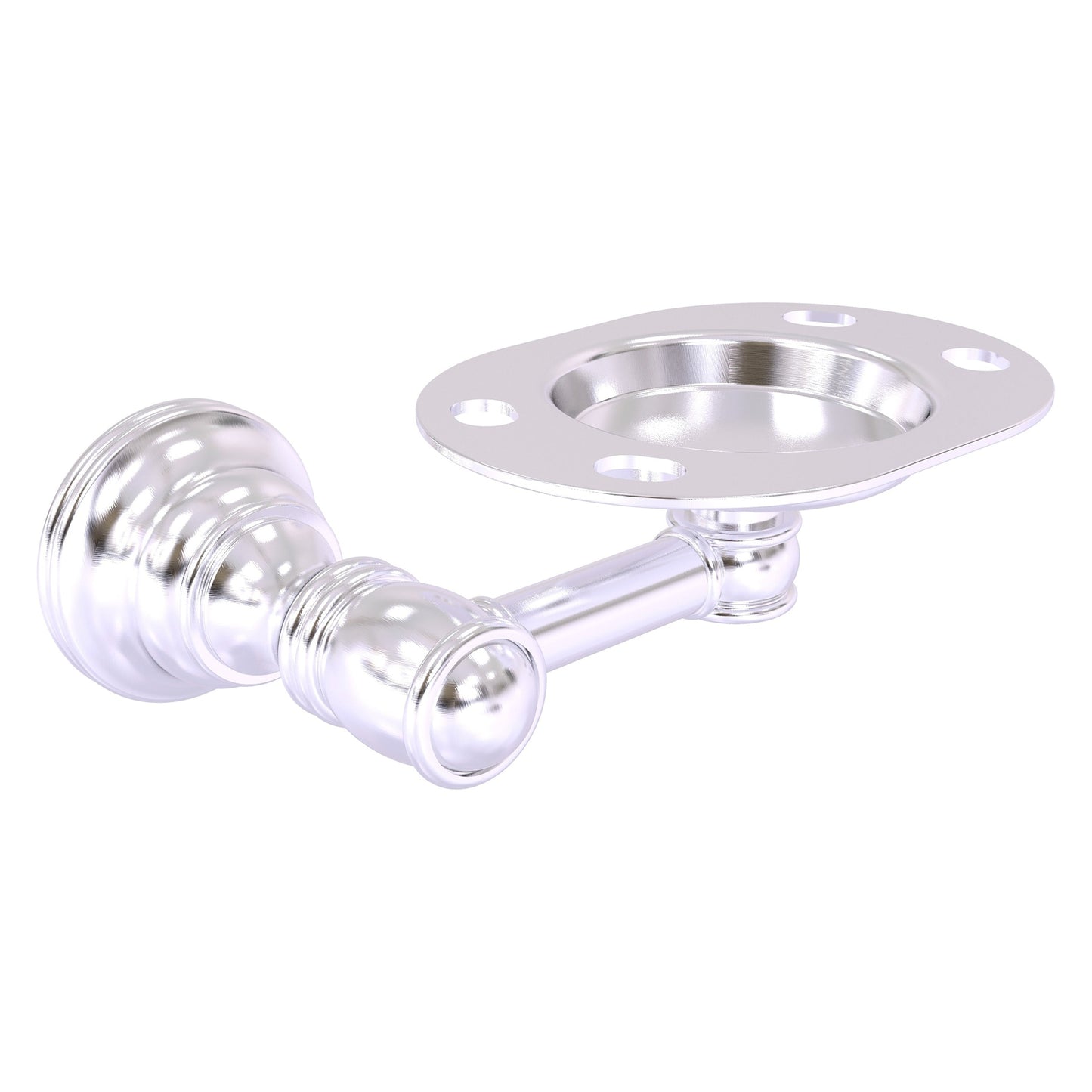 Allied Brass Carolina 5.7" x 4.4" Satin Chrome Solid Brass Tumbler and Toothbrush Holder