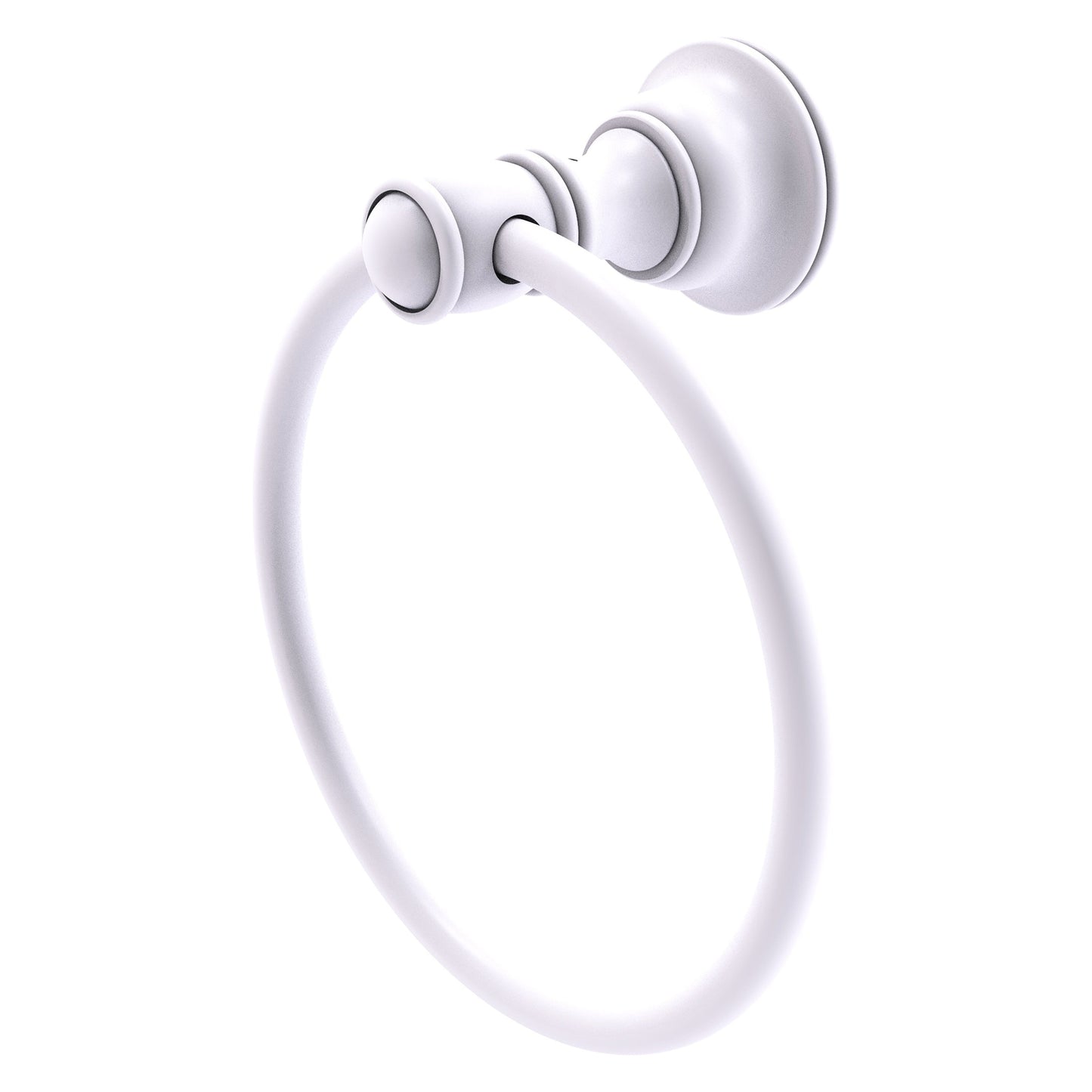 Allied Brass Carolina 6" x 3.285" Matte White Solid Brass Towel Ring