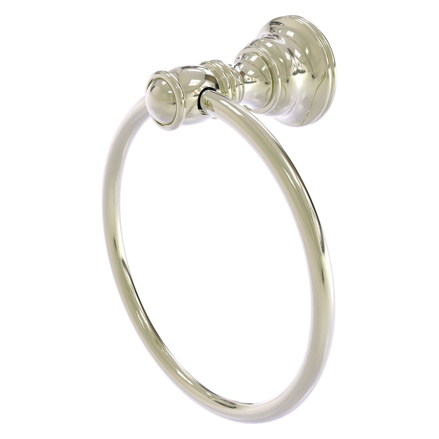 Allied Brass Carolina 6" x 3.285" Polished Nickel Solid Brass Towel Ring