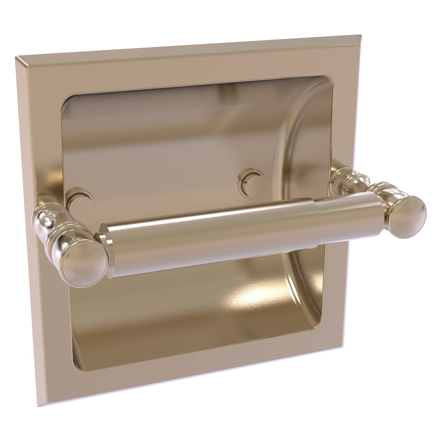 Allied Brass Carolina 6.125" x 4" Antique Pewter Solid Brass Recessed Toilet Paper Holder