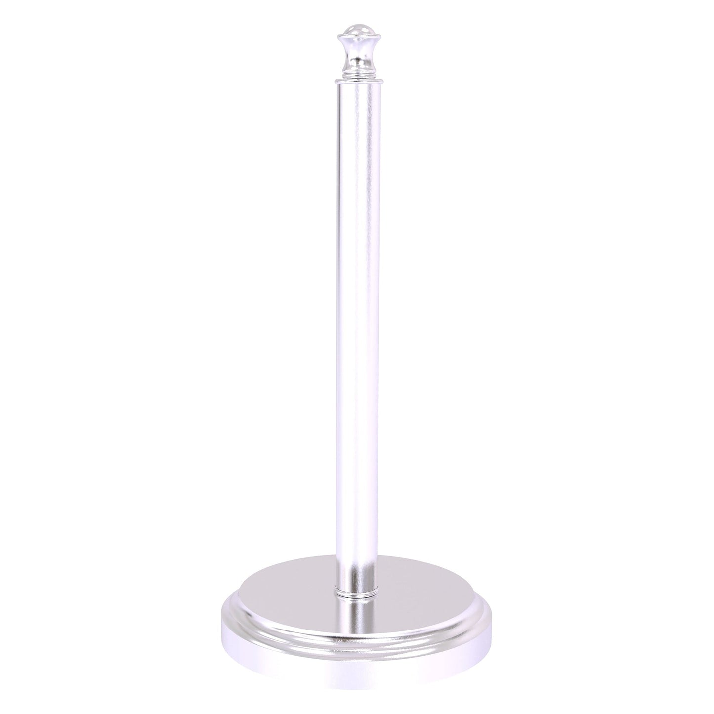 Allied Brass Carolina 6.5" x 6.5" Satin Chrome Solid Brass Countertop Paper Towel Stand