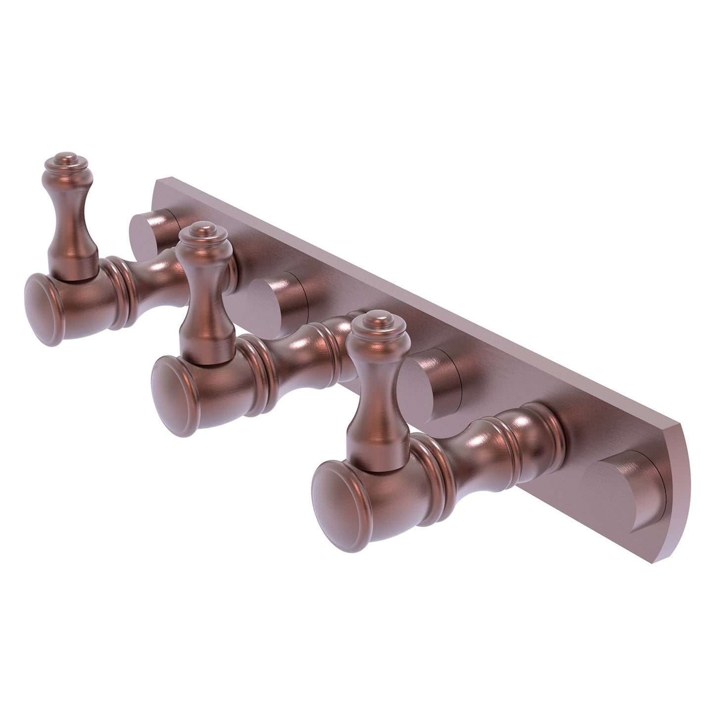 Allied Brass Carolina 8" x 2.4" Antique Copper Solid Brass 3-Position Tie and Belt Rack