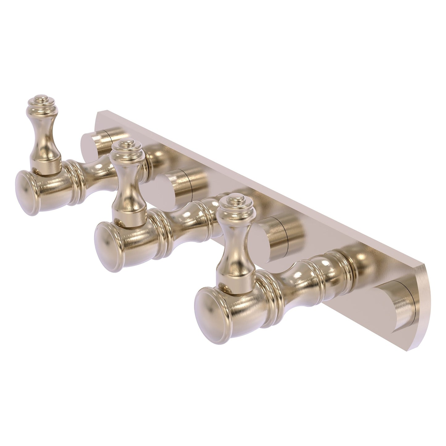Allied Brass Carolina 8" x 2.4" Antique Pewter Solid Brass 3-Position Tie and Belt Rack