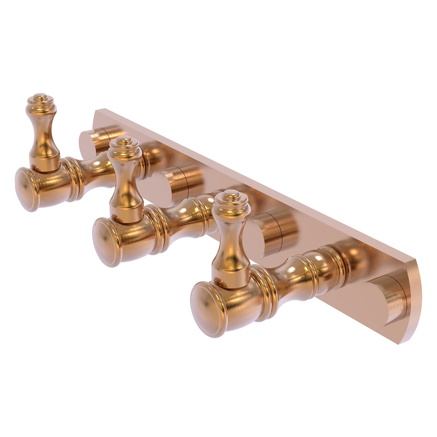 Allied Brass Carolina 8" x 2.4" Brushed Bronze Solid Brass 3-Position Tie and Belt Rack