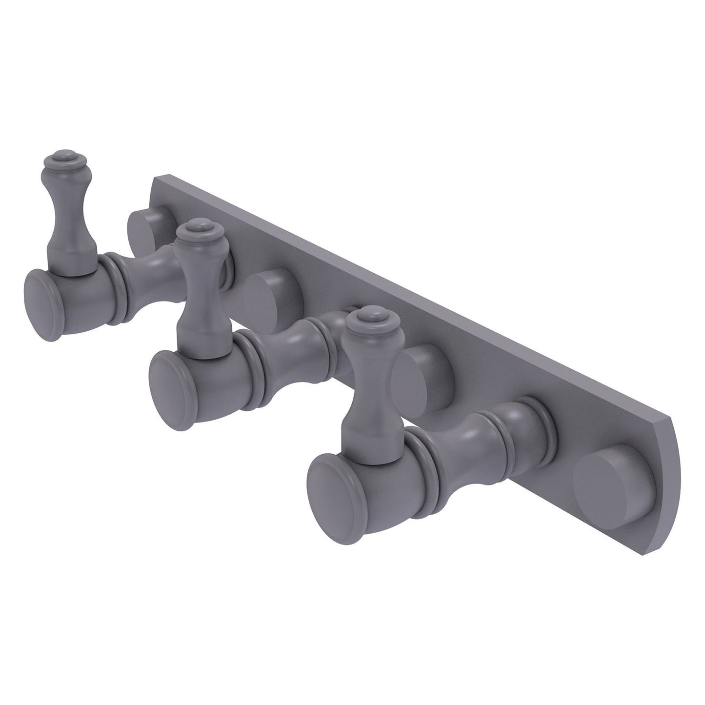 Allied Brass Carolina 8" x 2.4" Matte Gray Solid Brass 3-Position Tie and Belt Rack