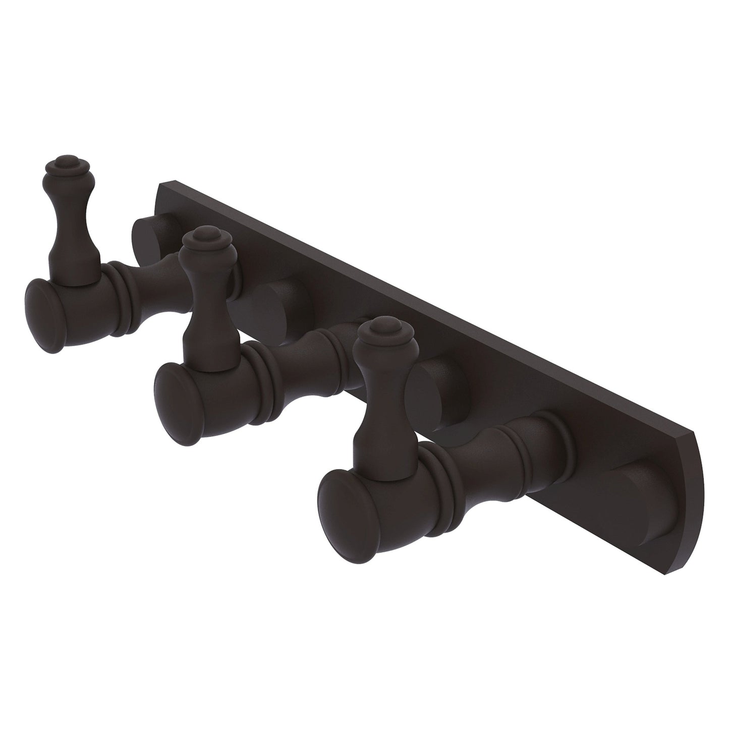 Allied Brass Carolina 8" x 2.4" Oil Rubbed Bronze Solid Brass 3-Position Tie and Belt Rack