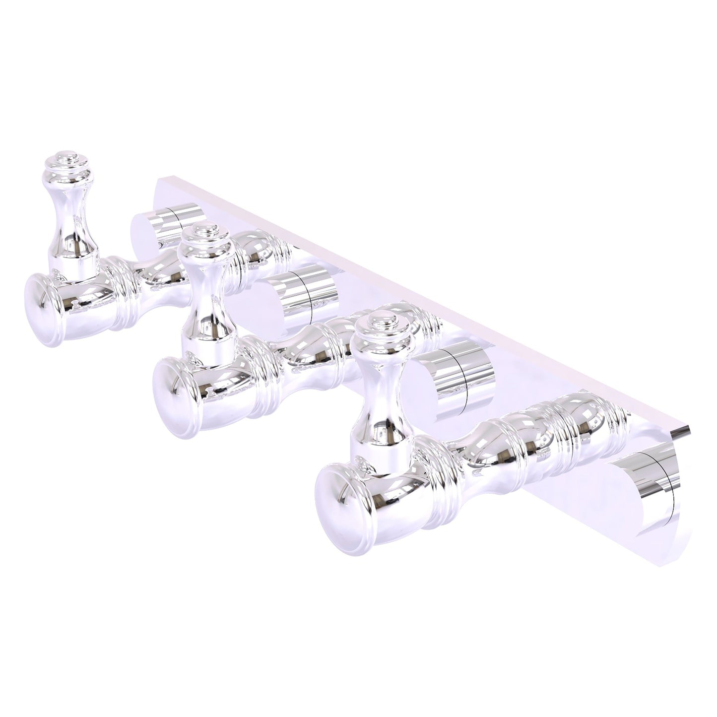 Allied Brass Carolina 8" x 2.4" Polished Chrome Solid Brass 3-Position Tie and Belt Rack
