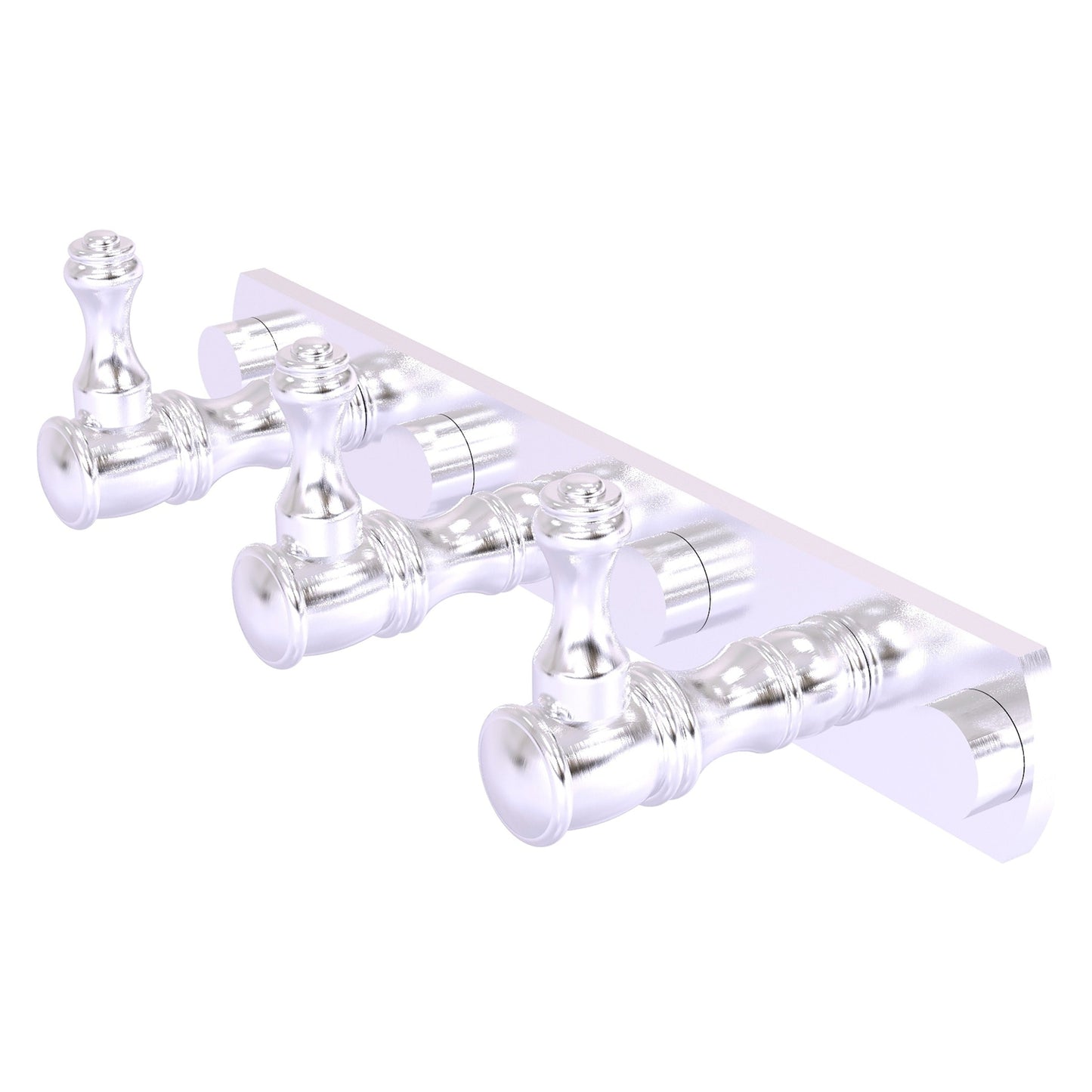 Allied Brass Carolina 8" x 2.4" Satin Chrome Solid Brass 3-Position Tie and Belt Rack