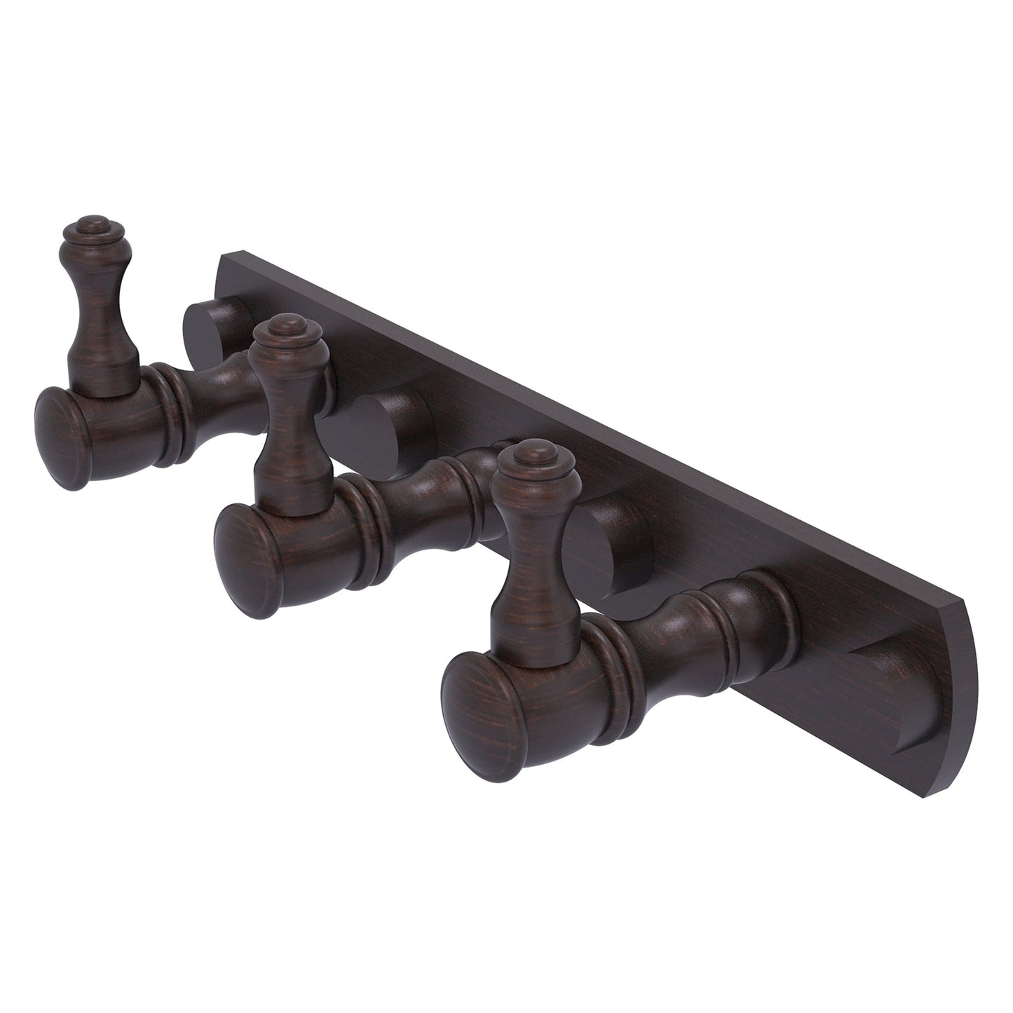 Allied Brass Carolina 8" x 2.4" Venetian Bronze Solid Brass 3-Position Tie and Belt Rack