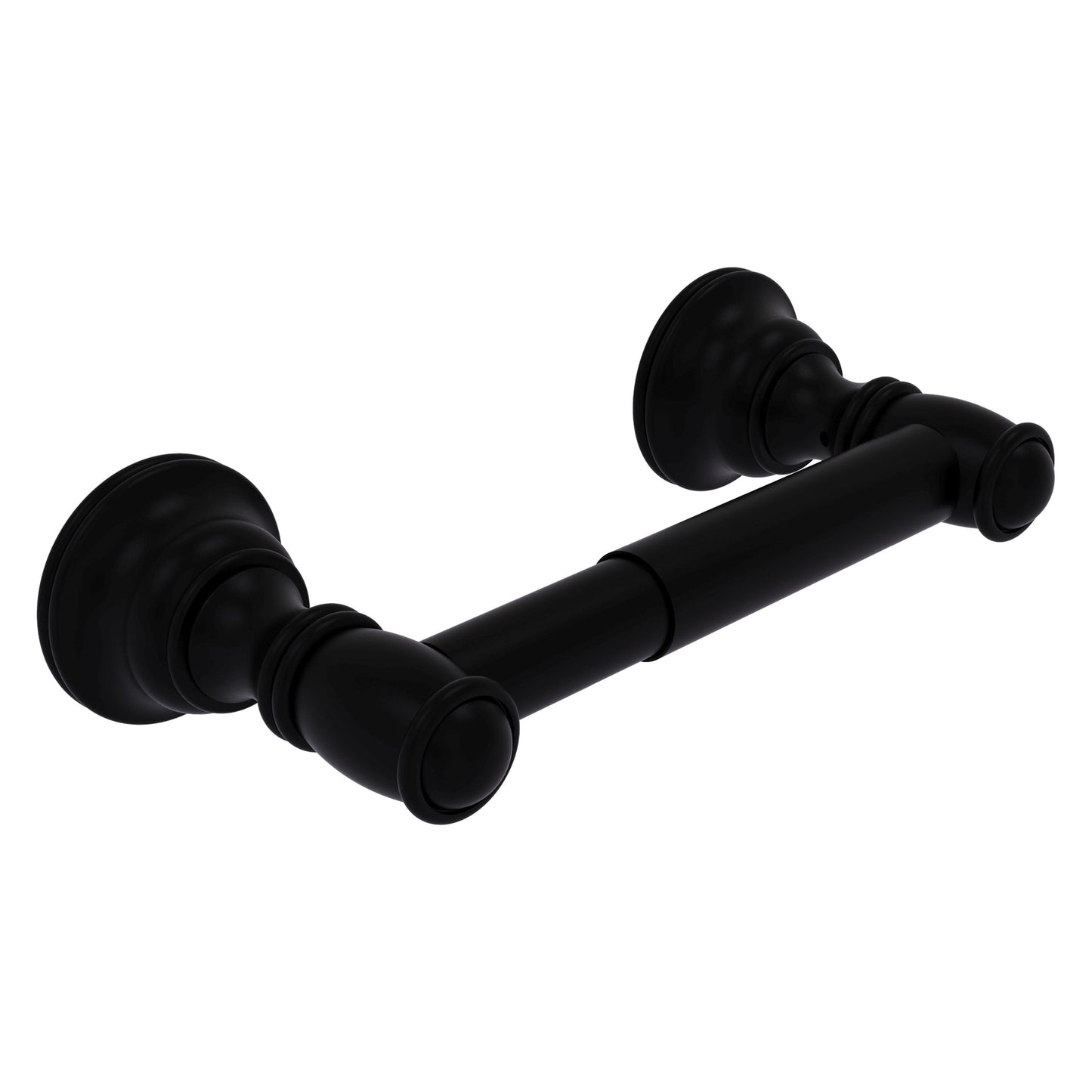 Allied Brass Carolina 8" x 3.3" Matte Black Solid Brass 2-Post Toilet Tissue Holder