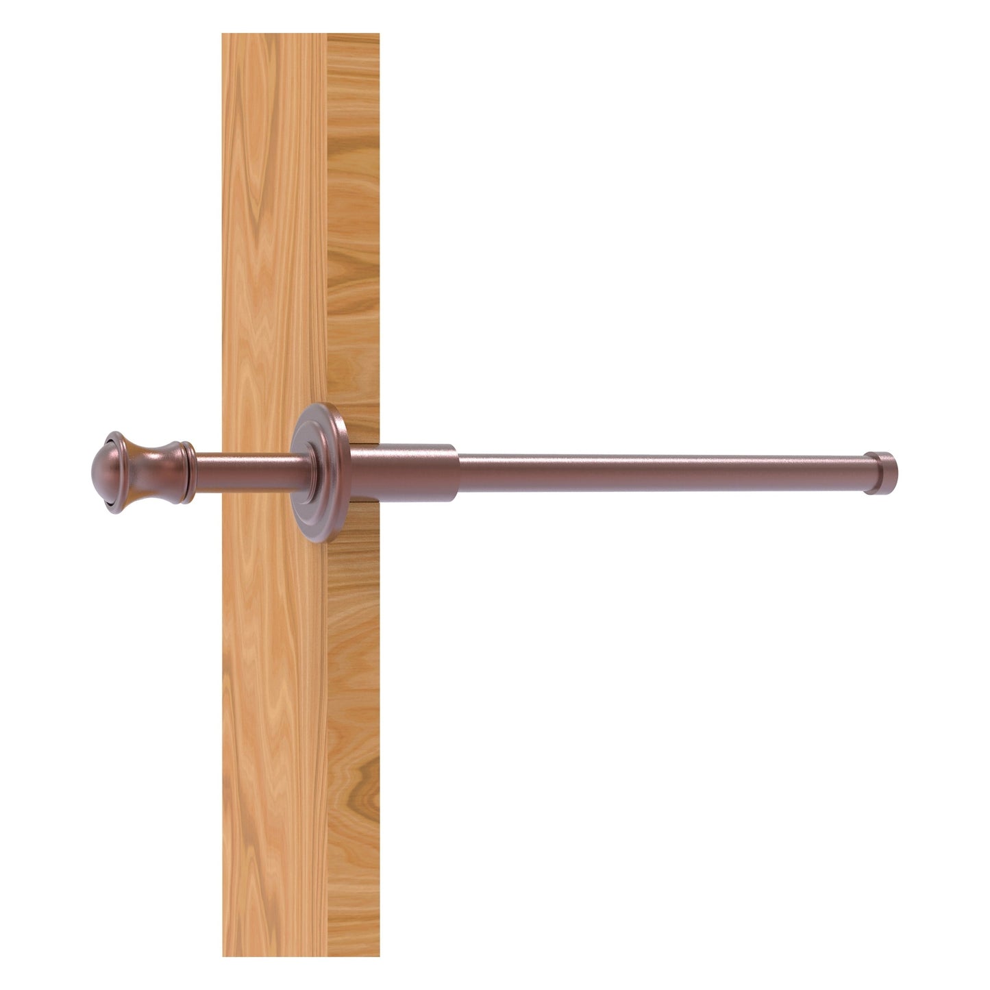 Allied Brass Carolina 9.8" x 1.8" Antique Copper Solid Brass Retractable Pullout Garment Rod