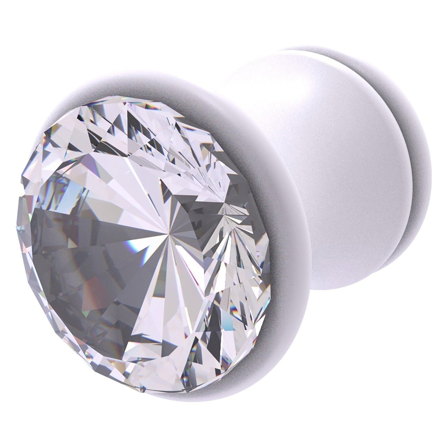 Allied Brass Carolina Crystal 1" x 1.25" Matte White Solid Brass Cabinet Knob