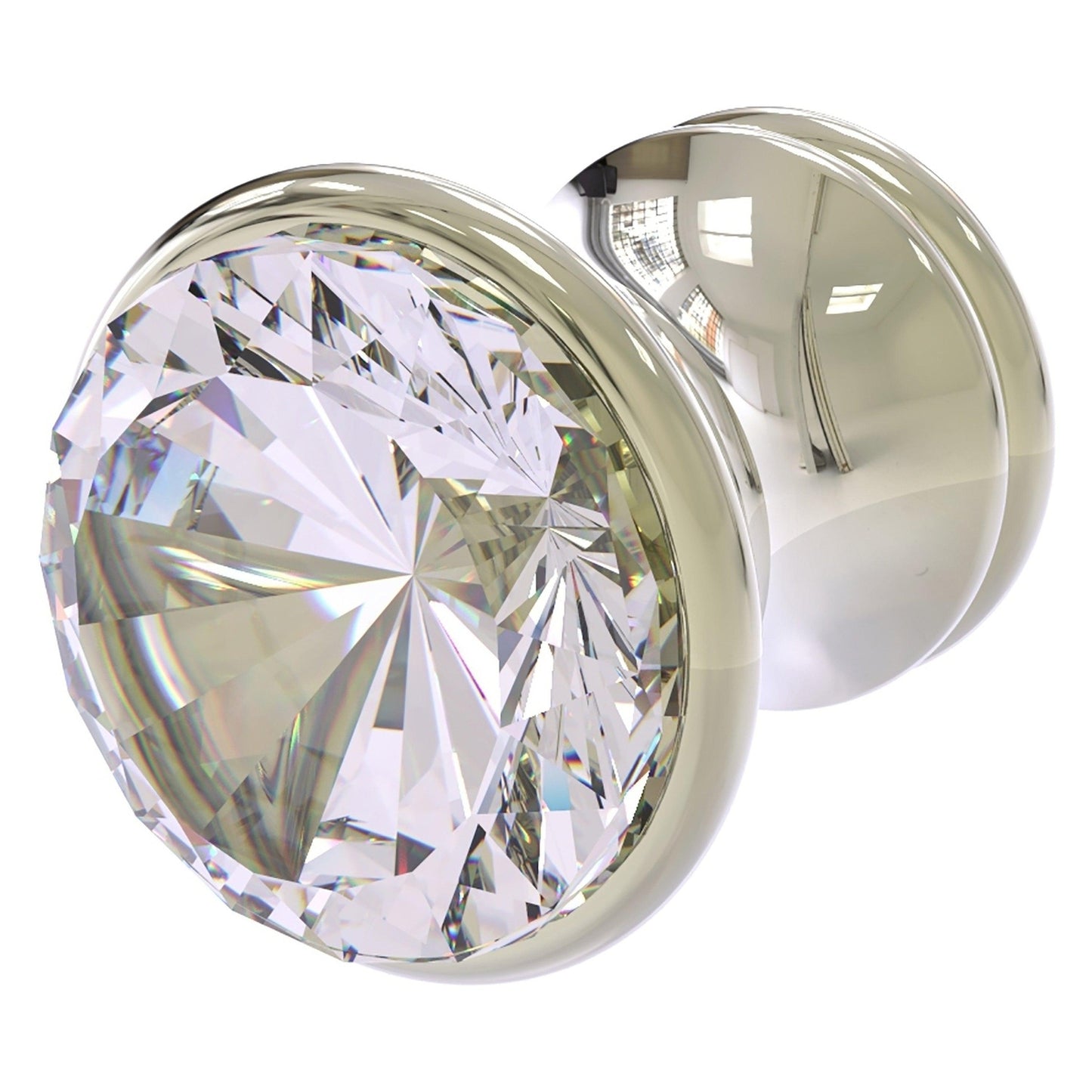 Allied Brass Carolina Crystal 1" x 1.25" Polished Nickel Solid Brass Cabinet Knob