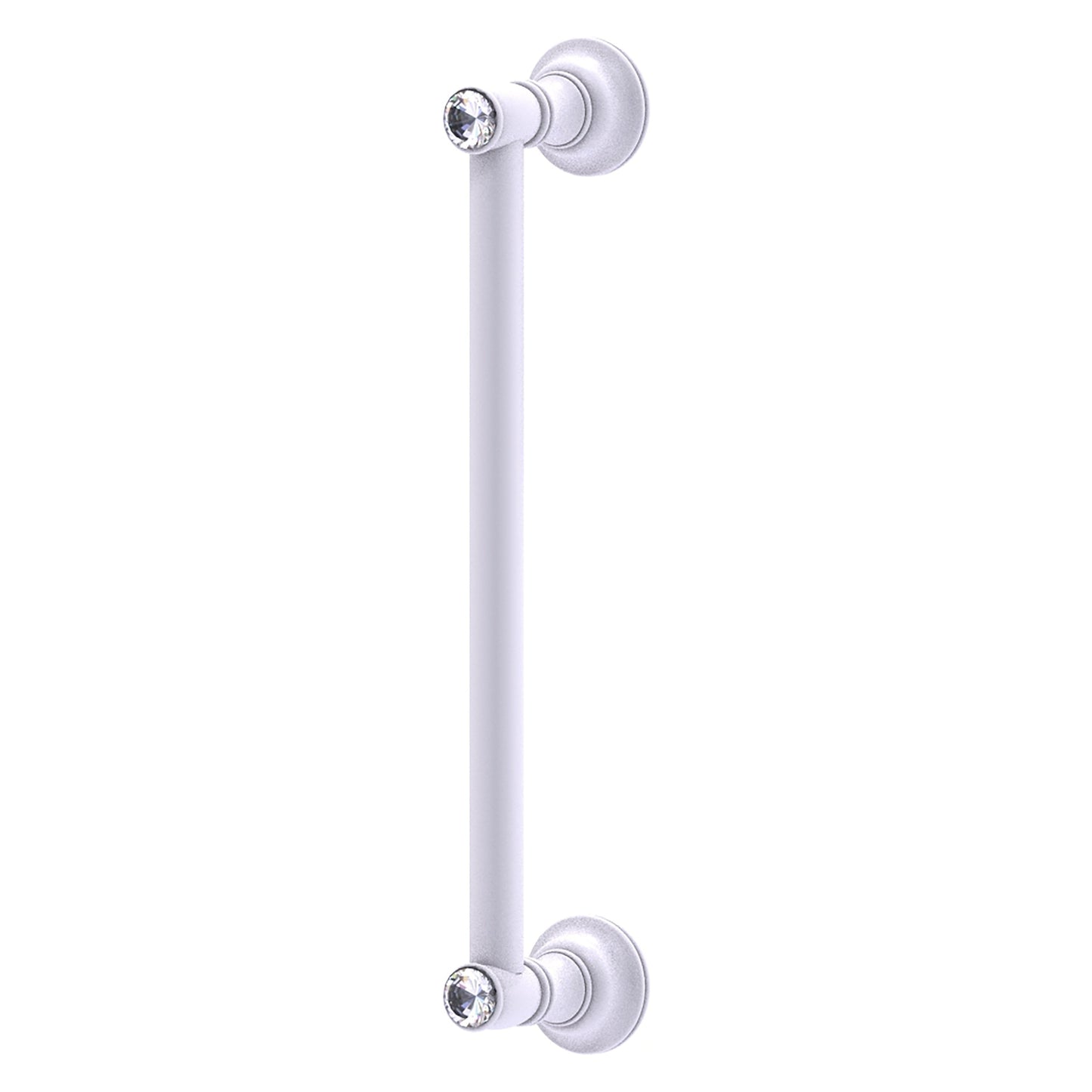 Allied Brass Carolina Crystal 14" x 3.6" Matte White Solid Brass Door Pull