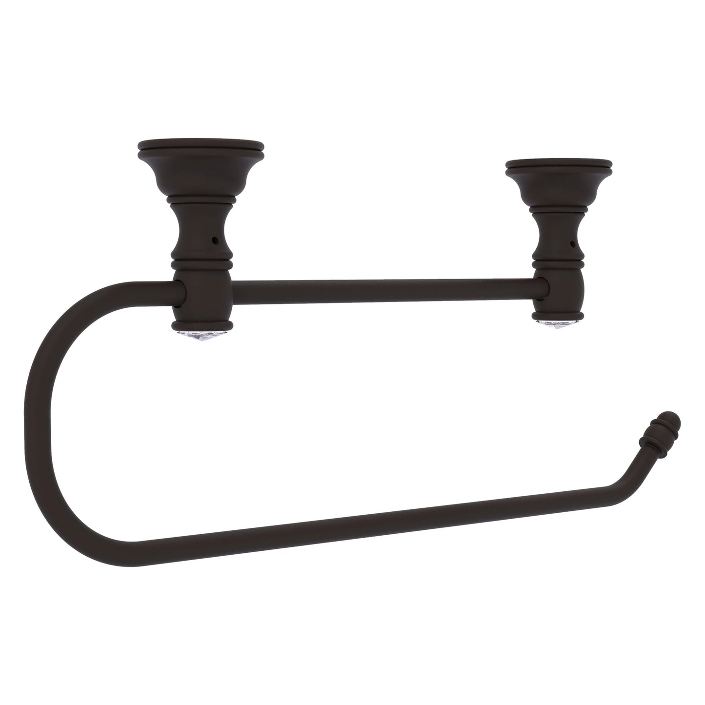 Allied Brass Carolina Crystal 14.2" x 2" Oil Rubbed Bronze Solid Brass Cabinet Paper Towel Holder