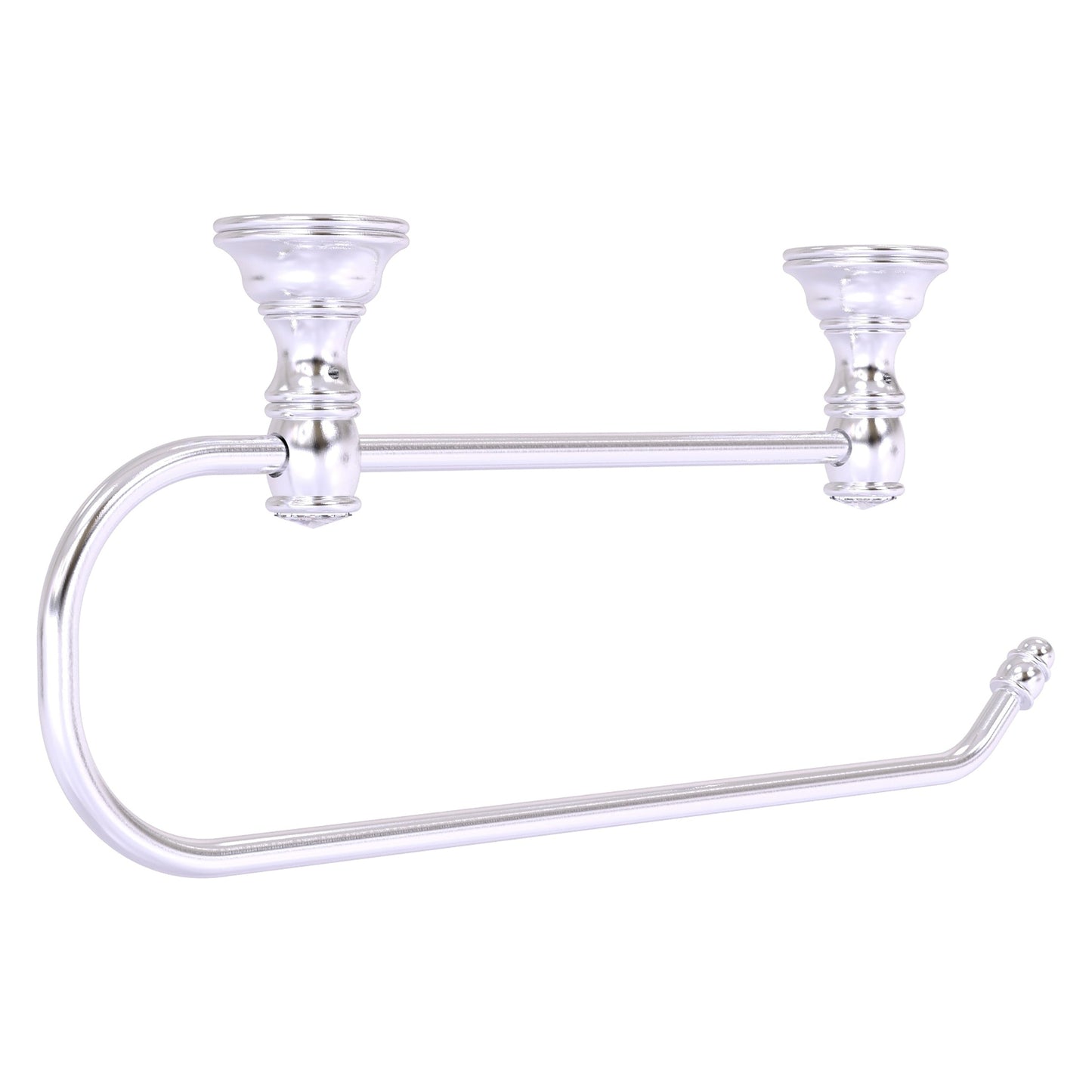 Allied Brass Carolina Crystal 14.2" x 2" Satin Chrome Solid Brass Cabinet Paper Towel Holder