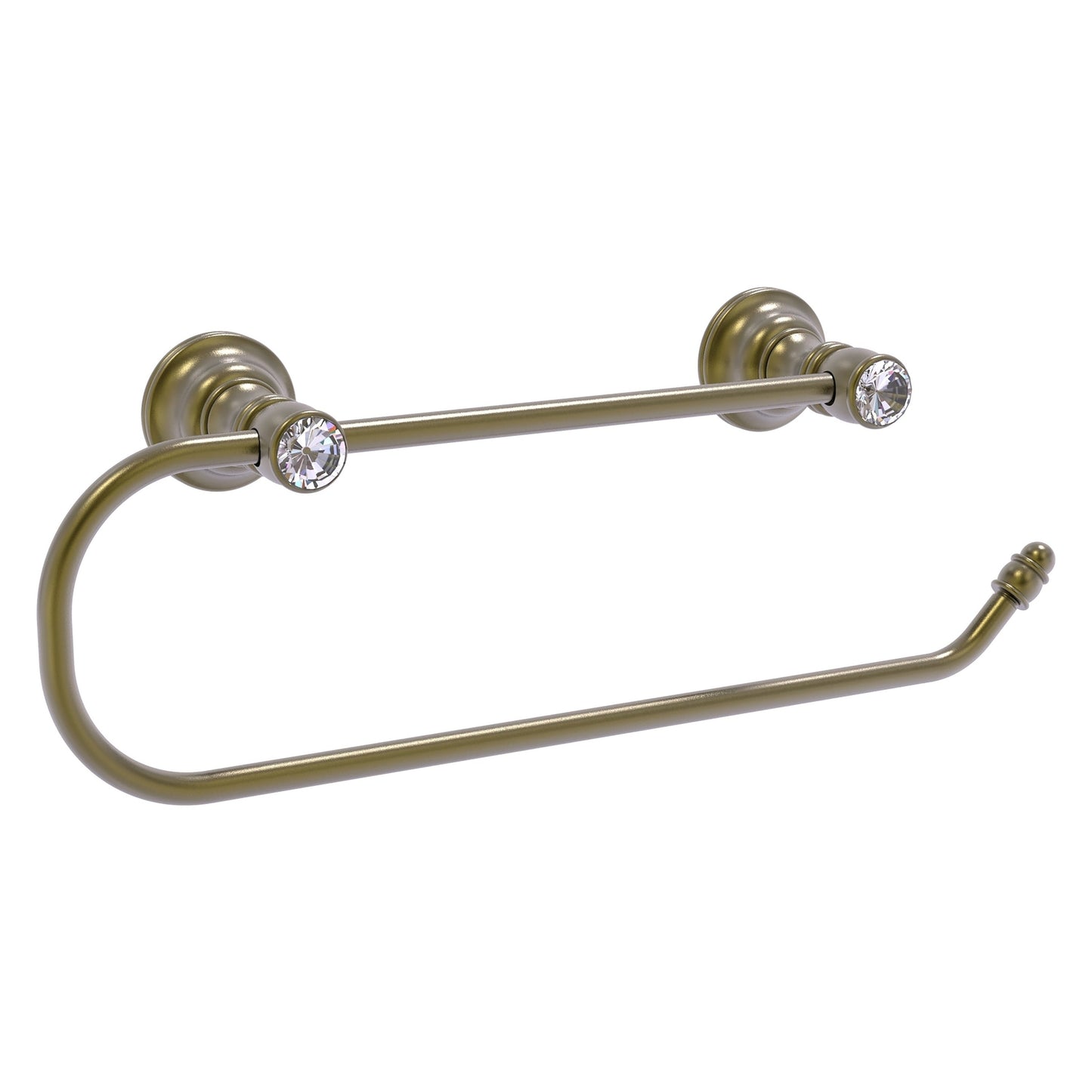 Allied Brass Carolina Crystal 14.2" x 3.3" Antique Brass Solid Brass Wall-Mounted Paper Towel Holder