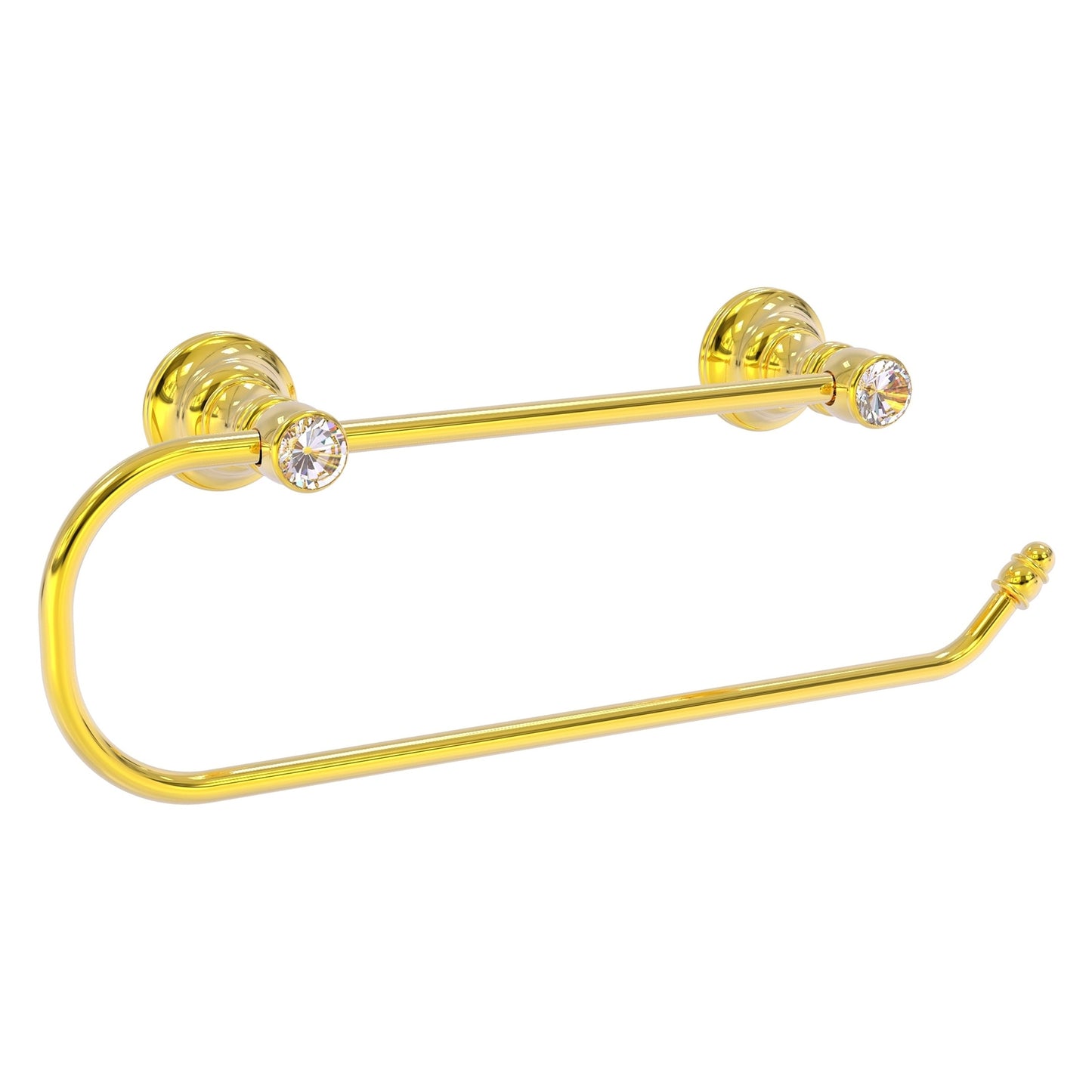 Allied Brass Carolina Crystal 14.2" x 3.3" Polished Brass Solid Brass Wall-Mounted Paper Towel Holder