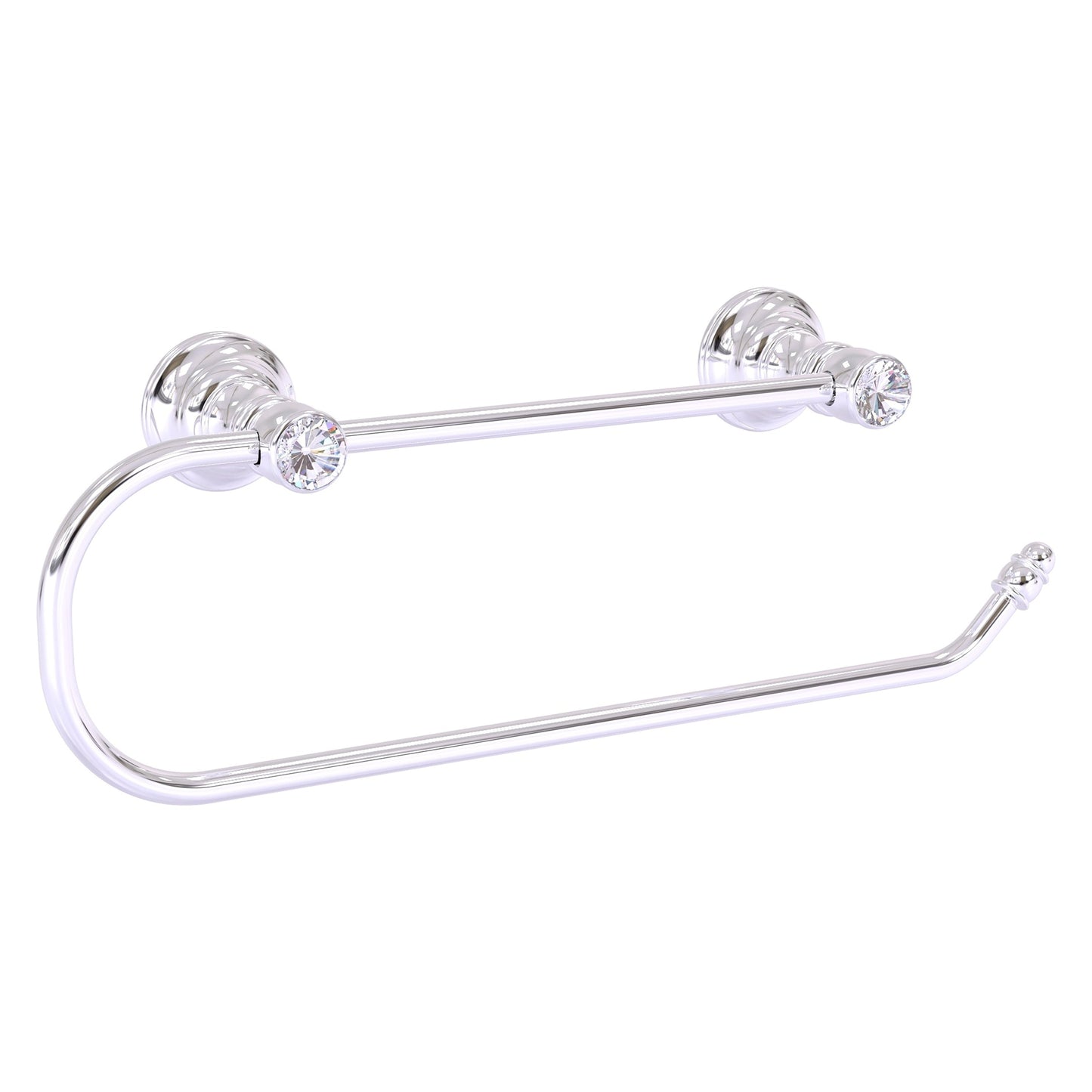 Allied Brass Carolina Crystal 14.2" x 3.3" Polished Chrome Solid Brass Wall-Mounted Paper Towel Holder
