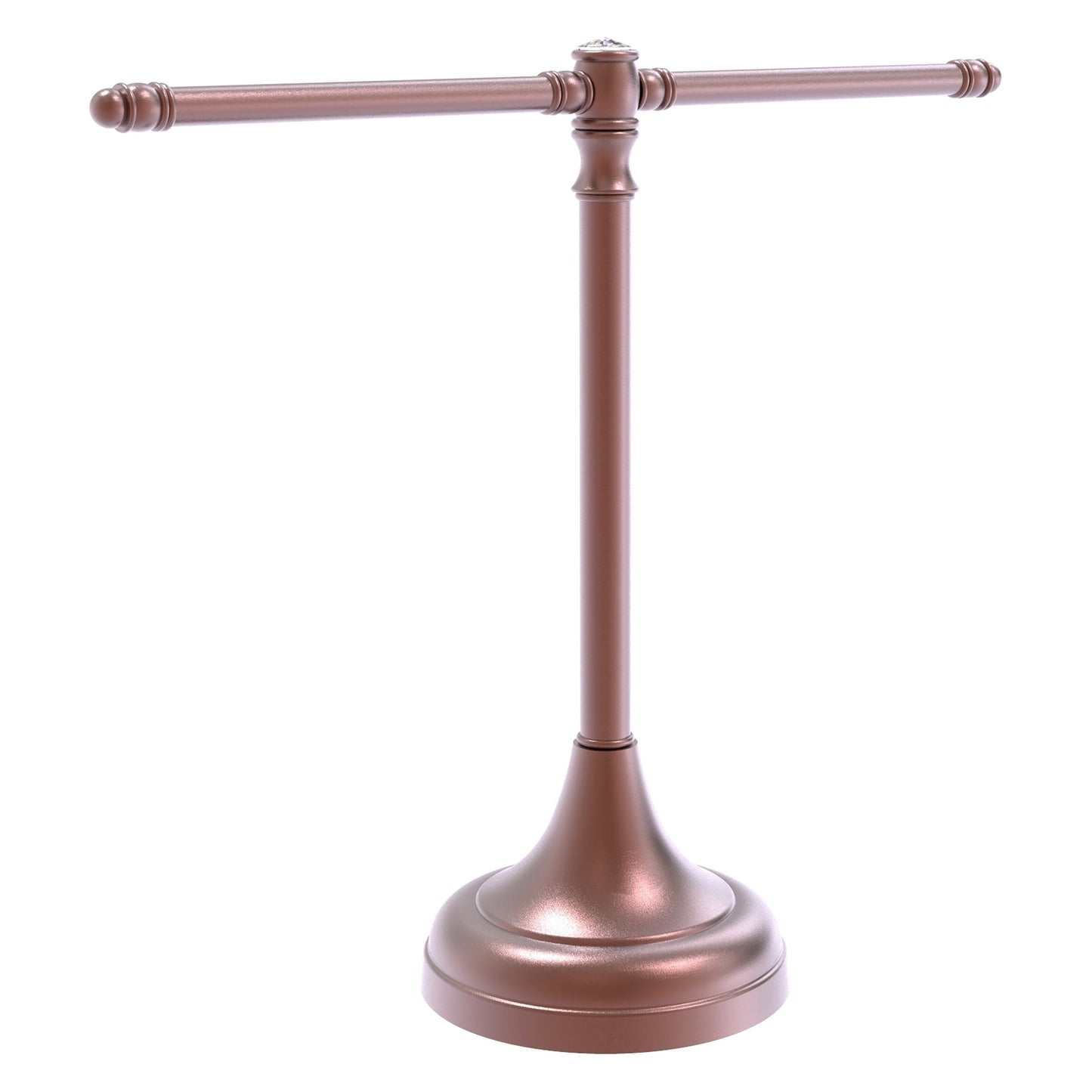 Allied Brass Carolina Crystal 16.3" x 5.5" Antique Copper Solid Brass Guest Towel Stand