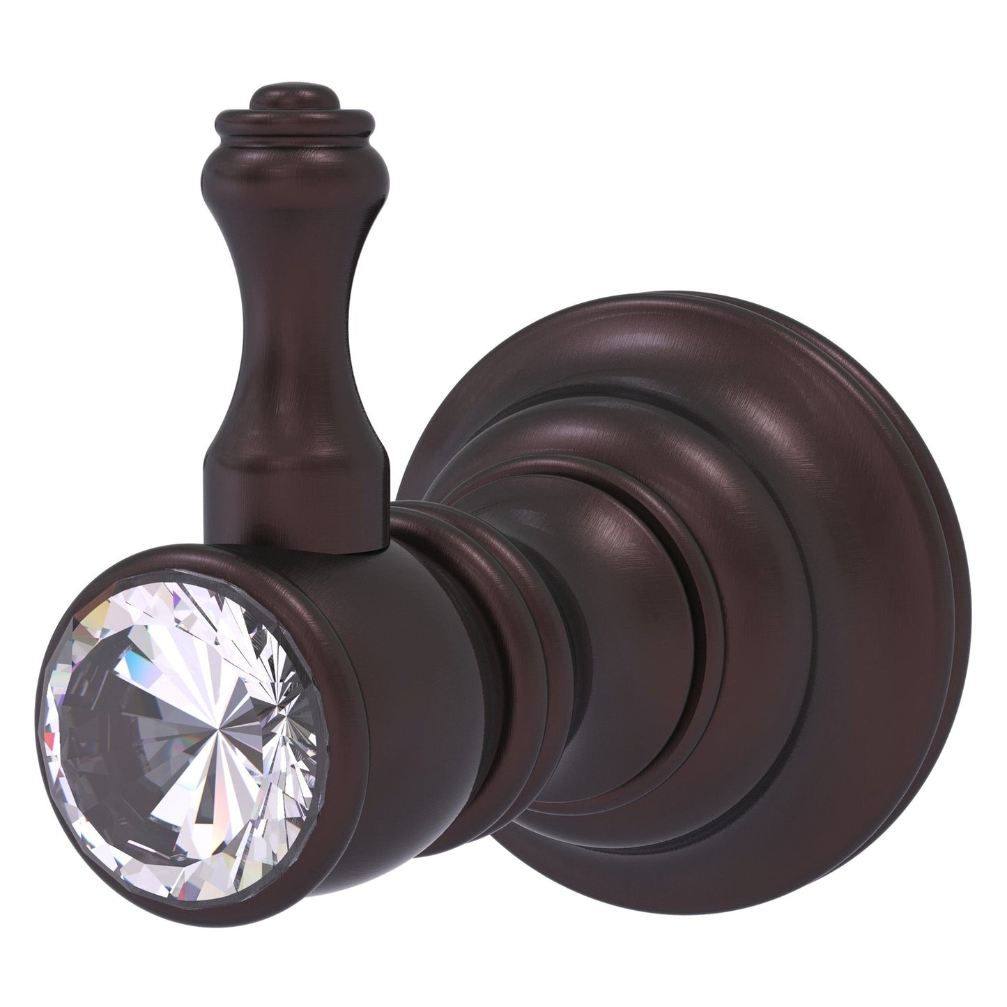 Allied Brass Carolina Crystal 2" x 3.2" Antique Bronze Solid Brass Robe Hook