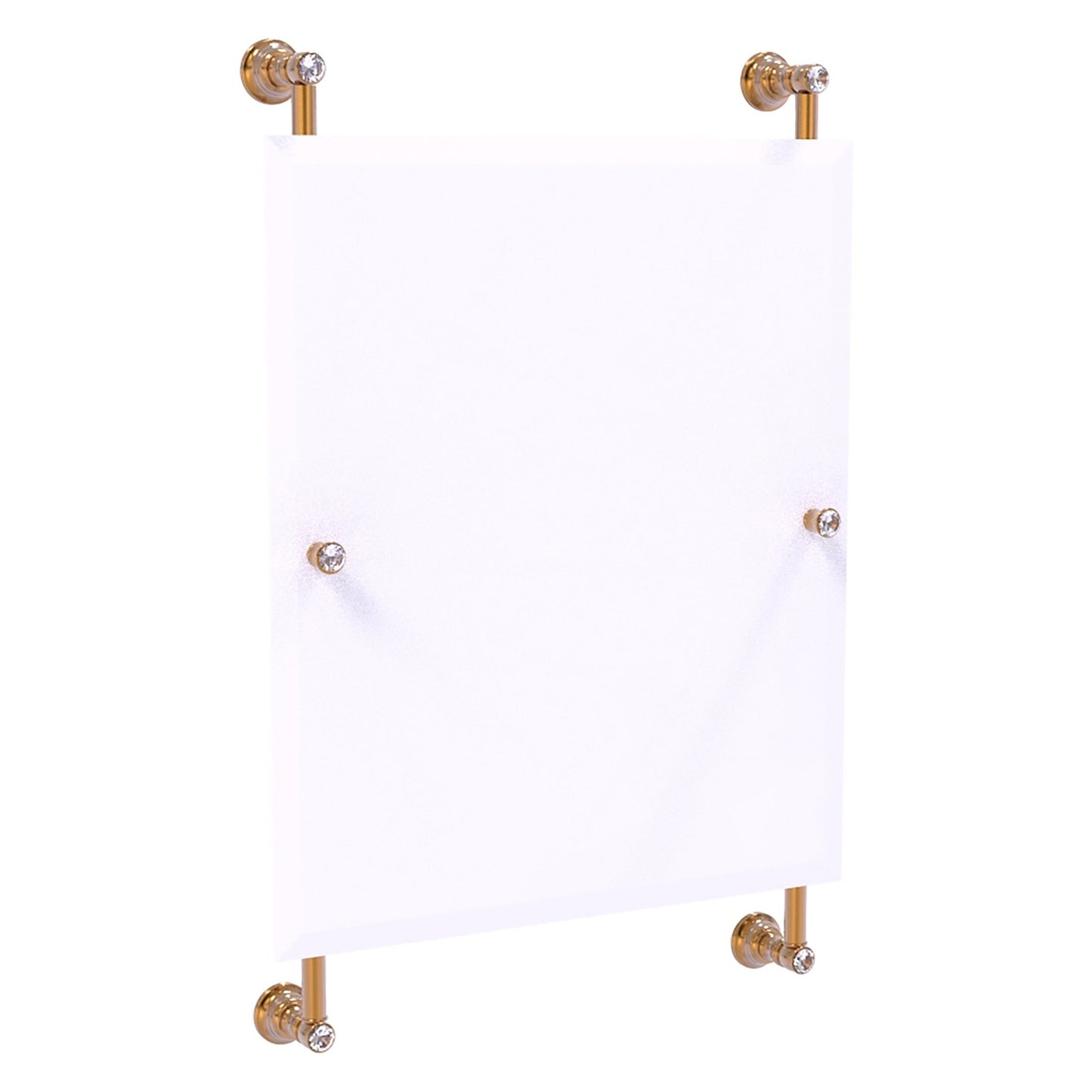 Allied Brass Carolina Crystal 21" x 4.4" Brushed Bronze Solid Brass Rectangular Frameless Rail-Mounted Mirror